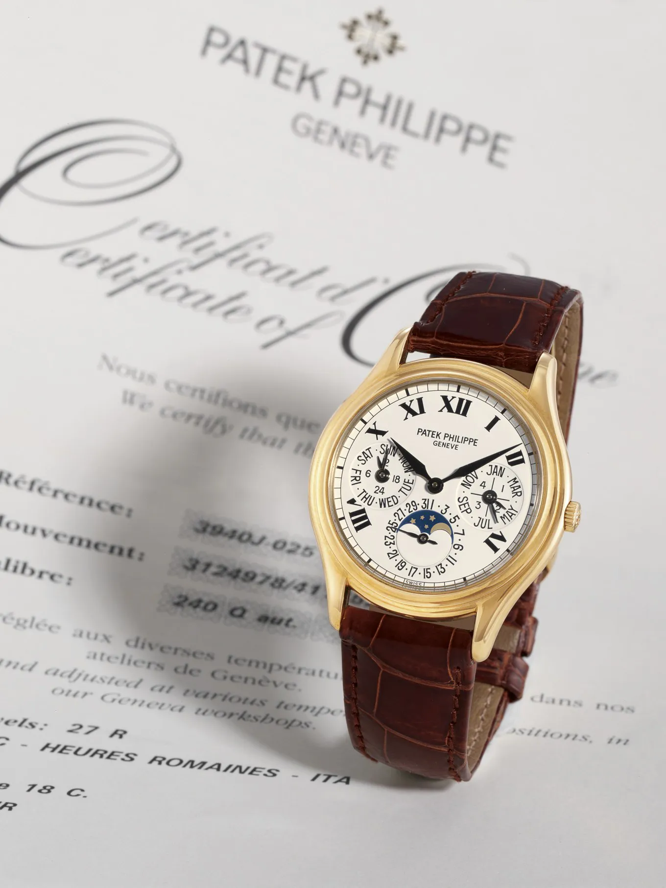 Patek Philippe Perpetual Calendar 3940J 36mm Yellow gold Porcelain