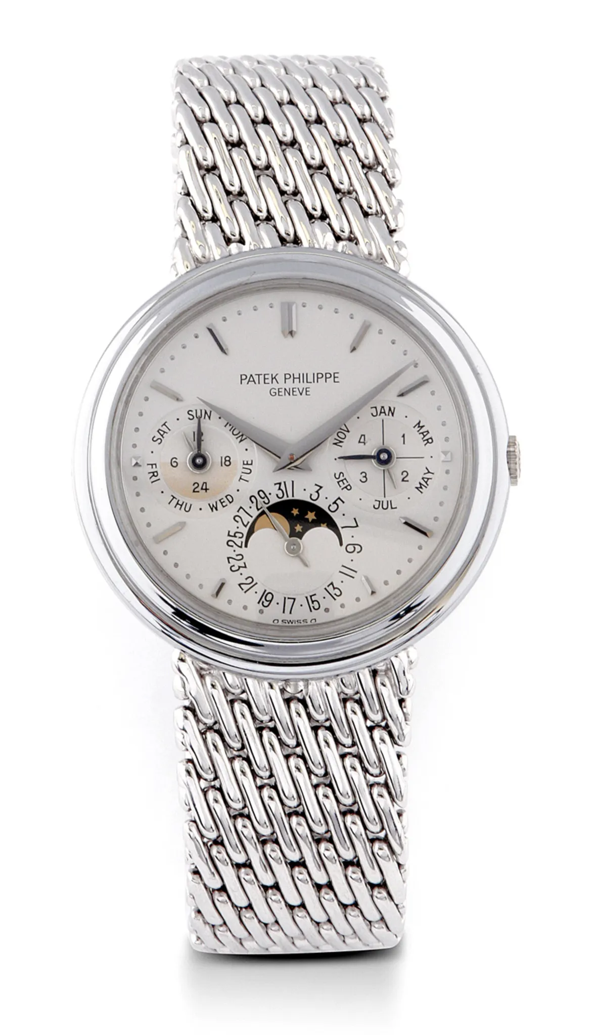 Patek Philippe Perpetual Calendar 3945/1 36mm White gold Silver