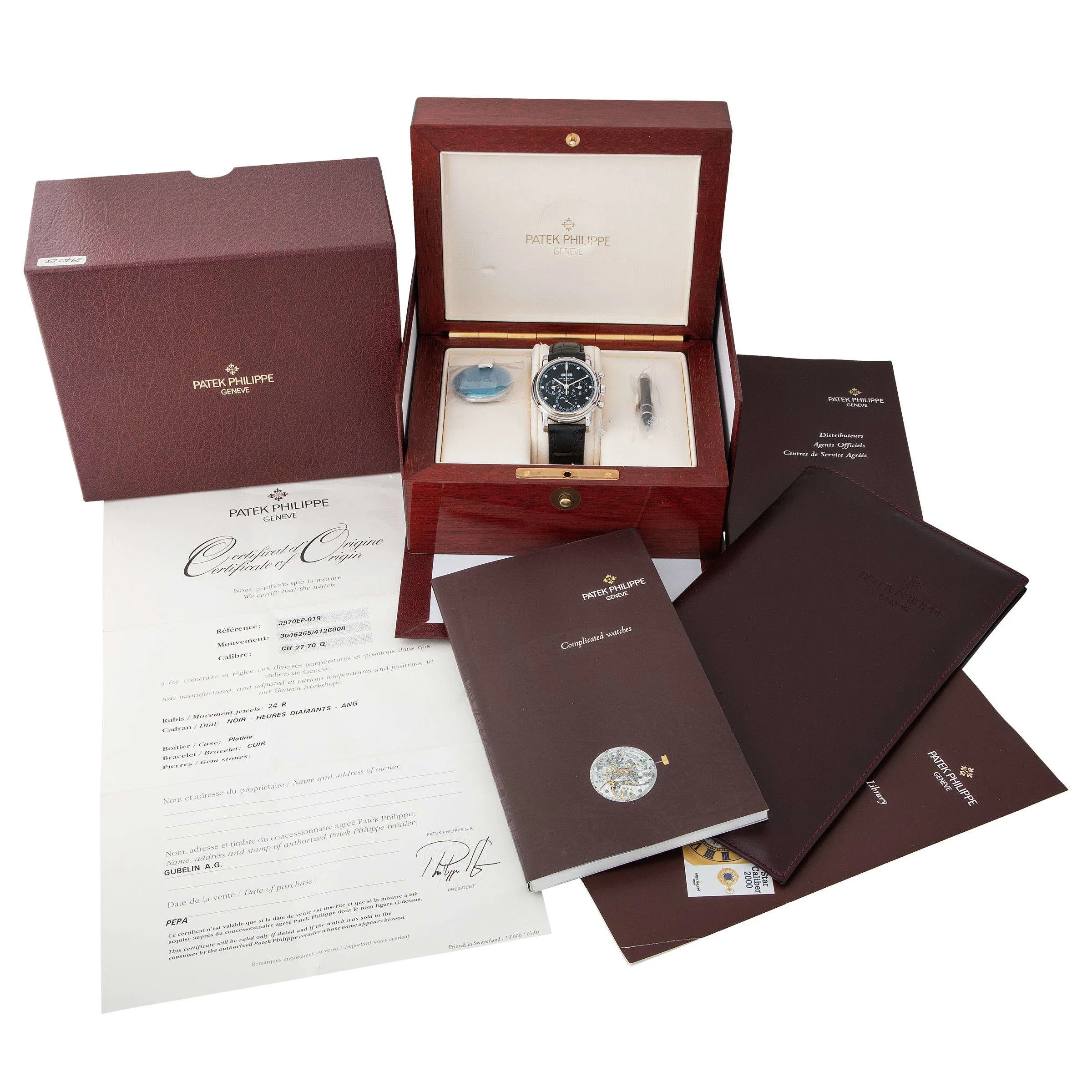 Patek Philippe Perpetual Calendar Chronograph 3970EP 36mm Platinum Black 4