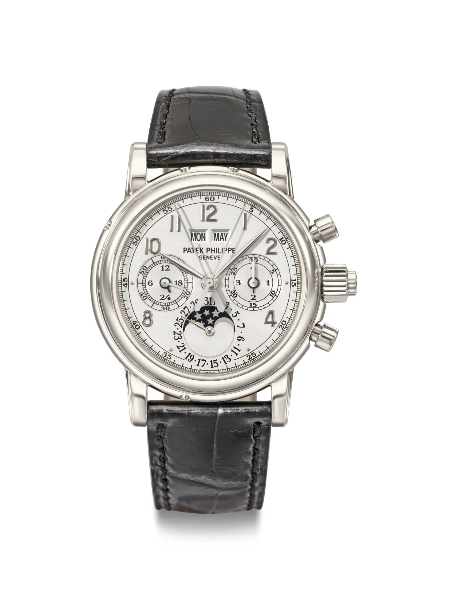 Patek Philippe Perpetual Calendar Split-Seconds Chronograph 5004G 36.5mm White gold Silvered