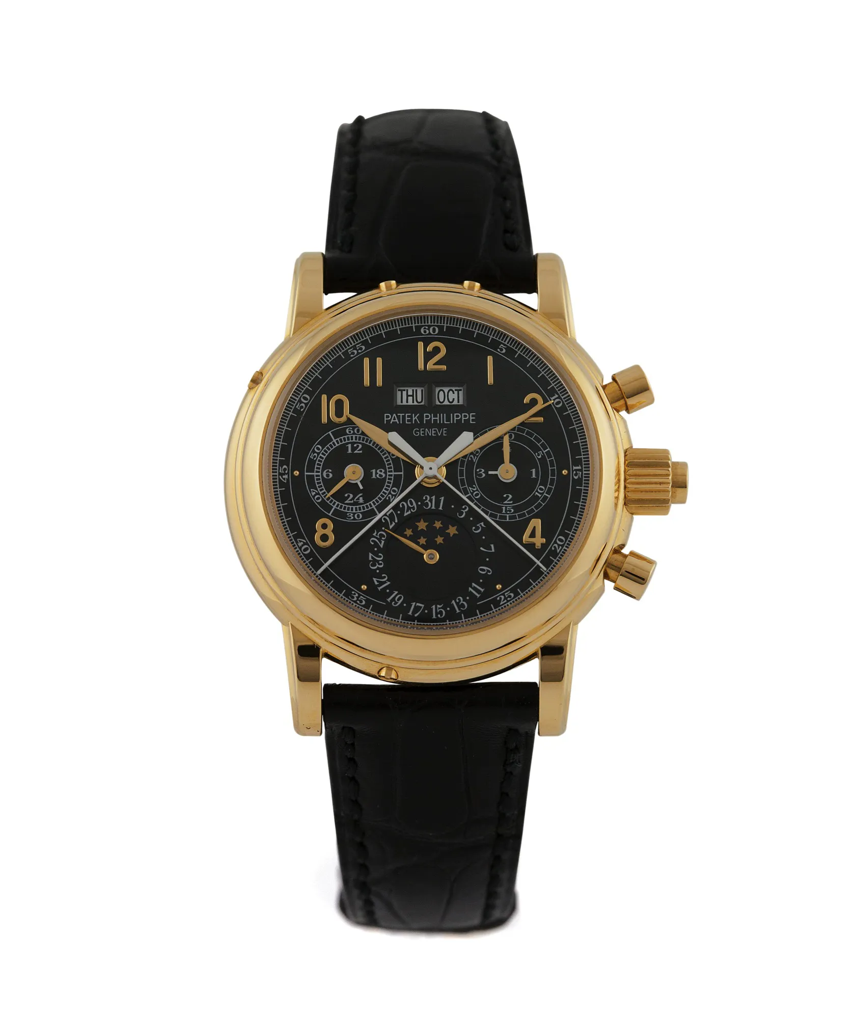 Patek Philippe Perpetual Calendar Split-Seconds Chronograph 5004J 36mm Yellow gold Black