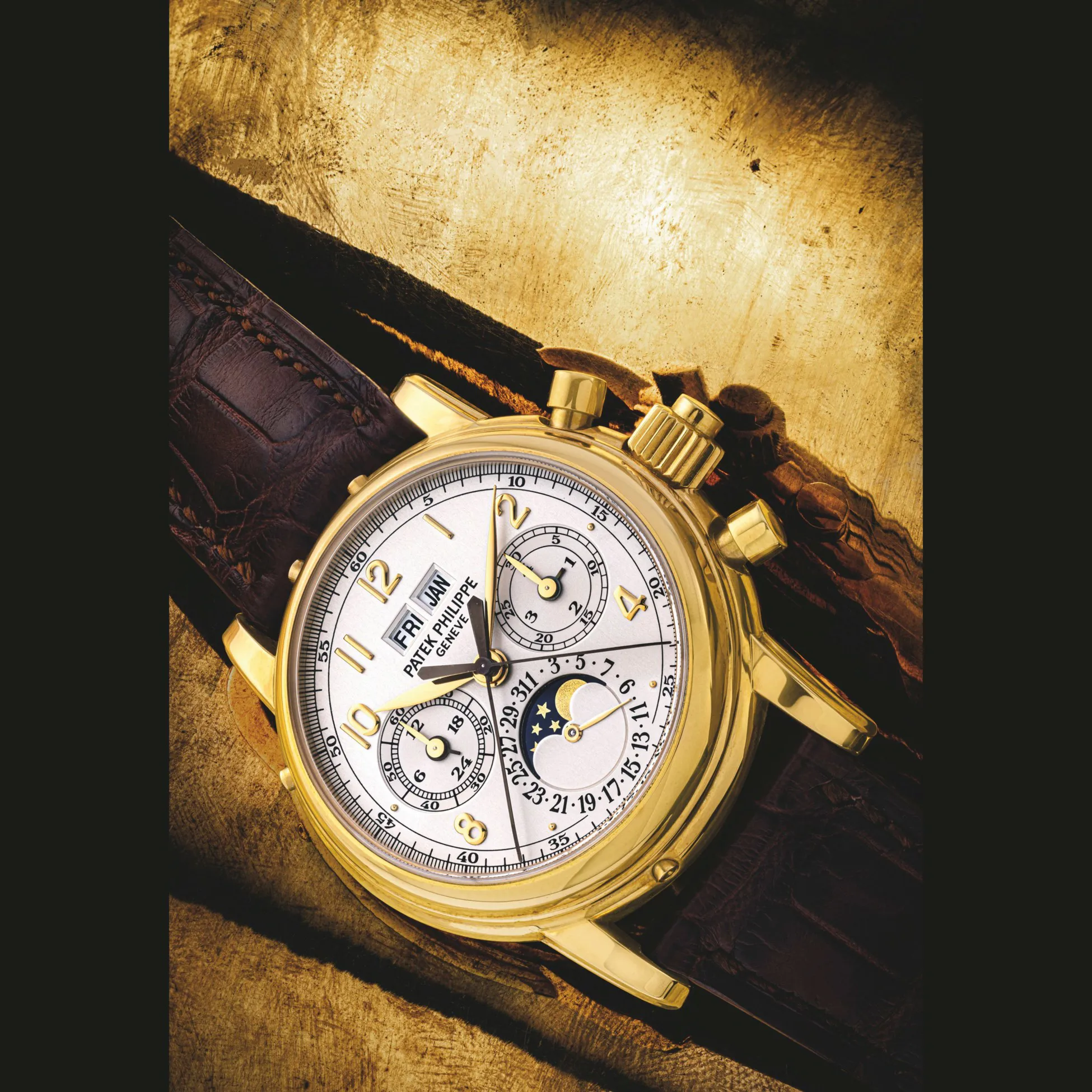 Patek Philippe Perpetual Calendar Split-Seconds Chronograph 5004J 36.5mm 18k gold Silvered