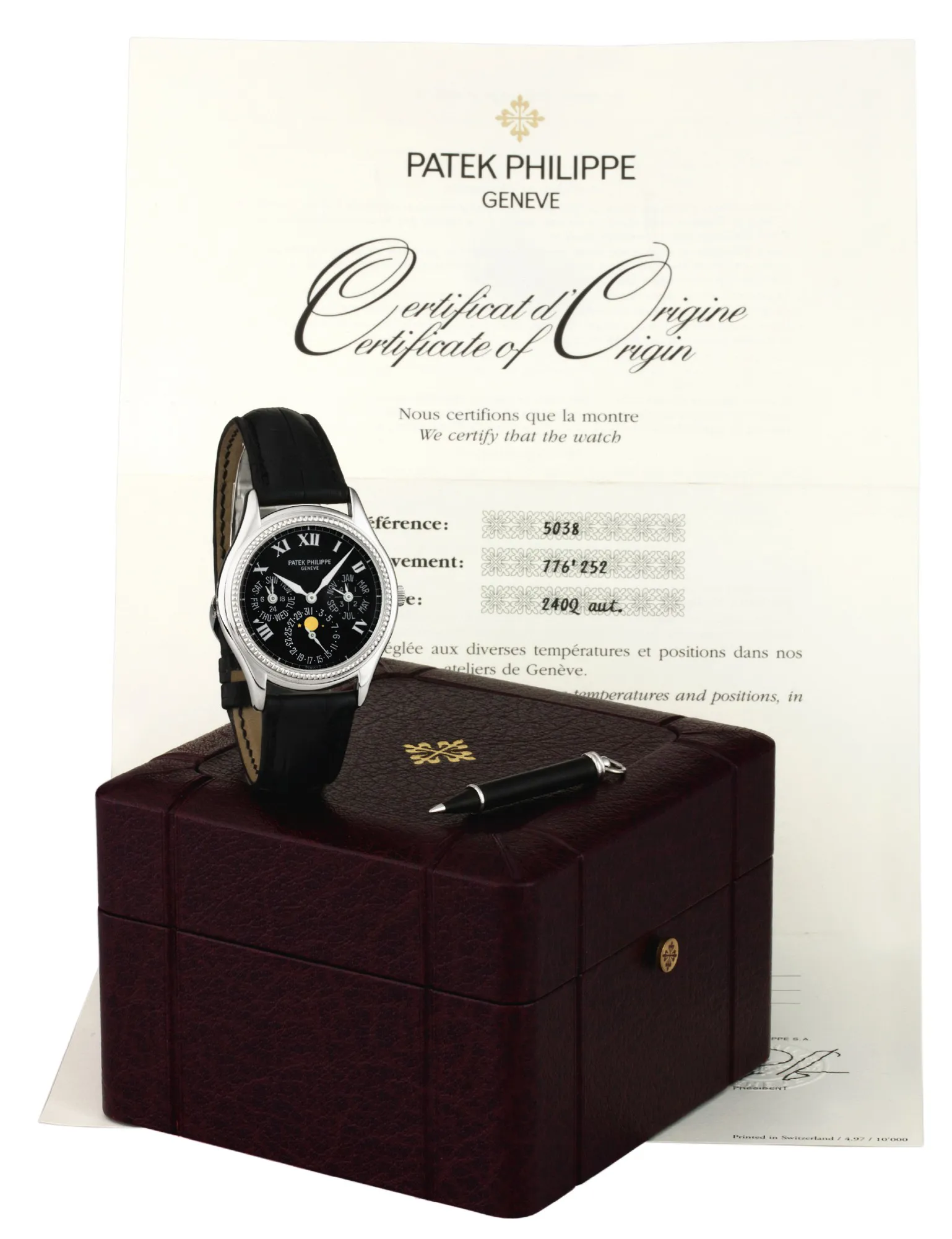 Patek Philippe Perpetual Calendar 5038 36mm White gold Black