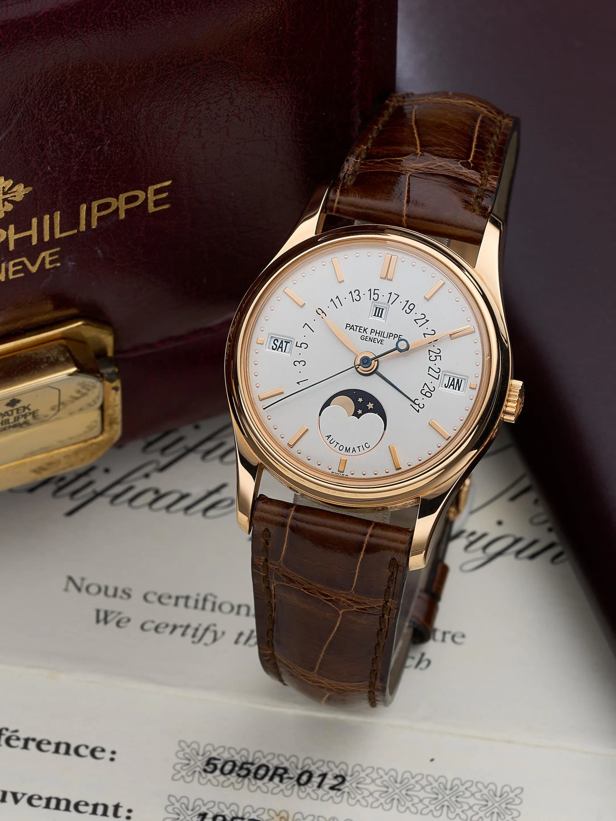 Patek Philippe Perpetual Calendar 5050R-012 35mm Rose gold Silver