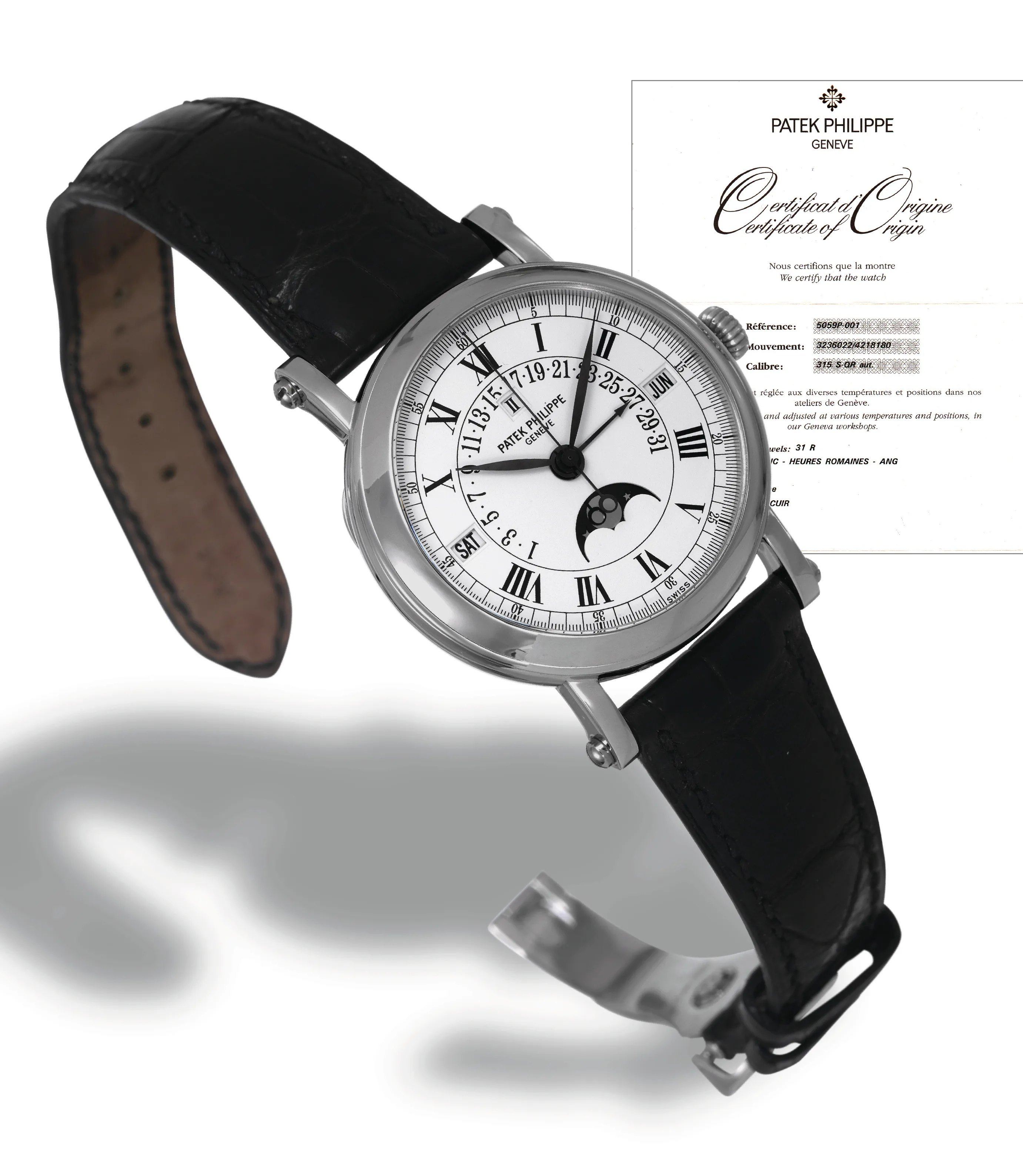 Patek Philippe Perpetual Calendar 5059P 36mm Platinum White