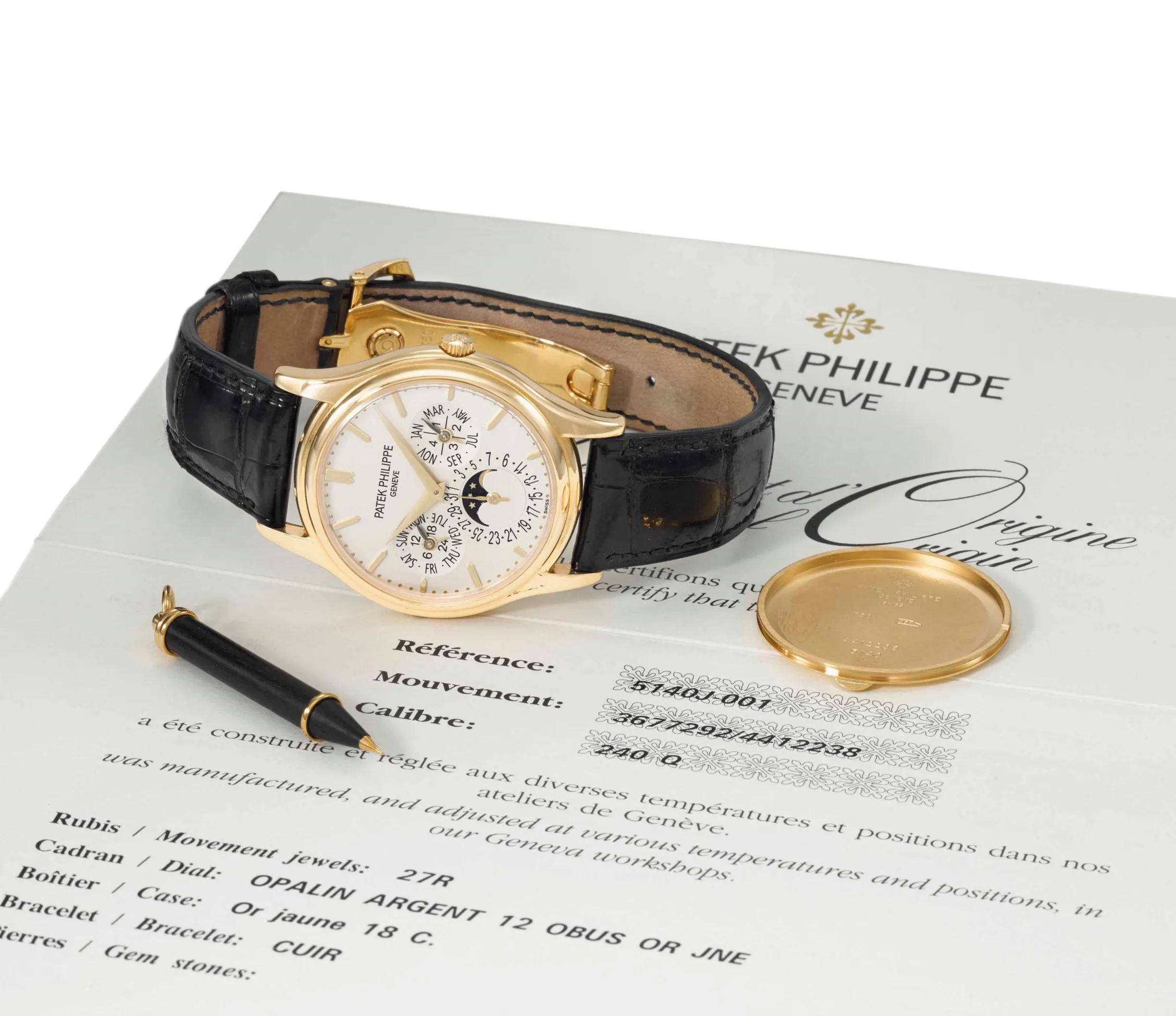 Patek Philippe Perpetual Calendar 5140J 37mm Yellow gold White