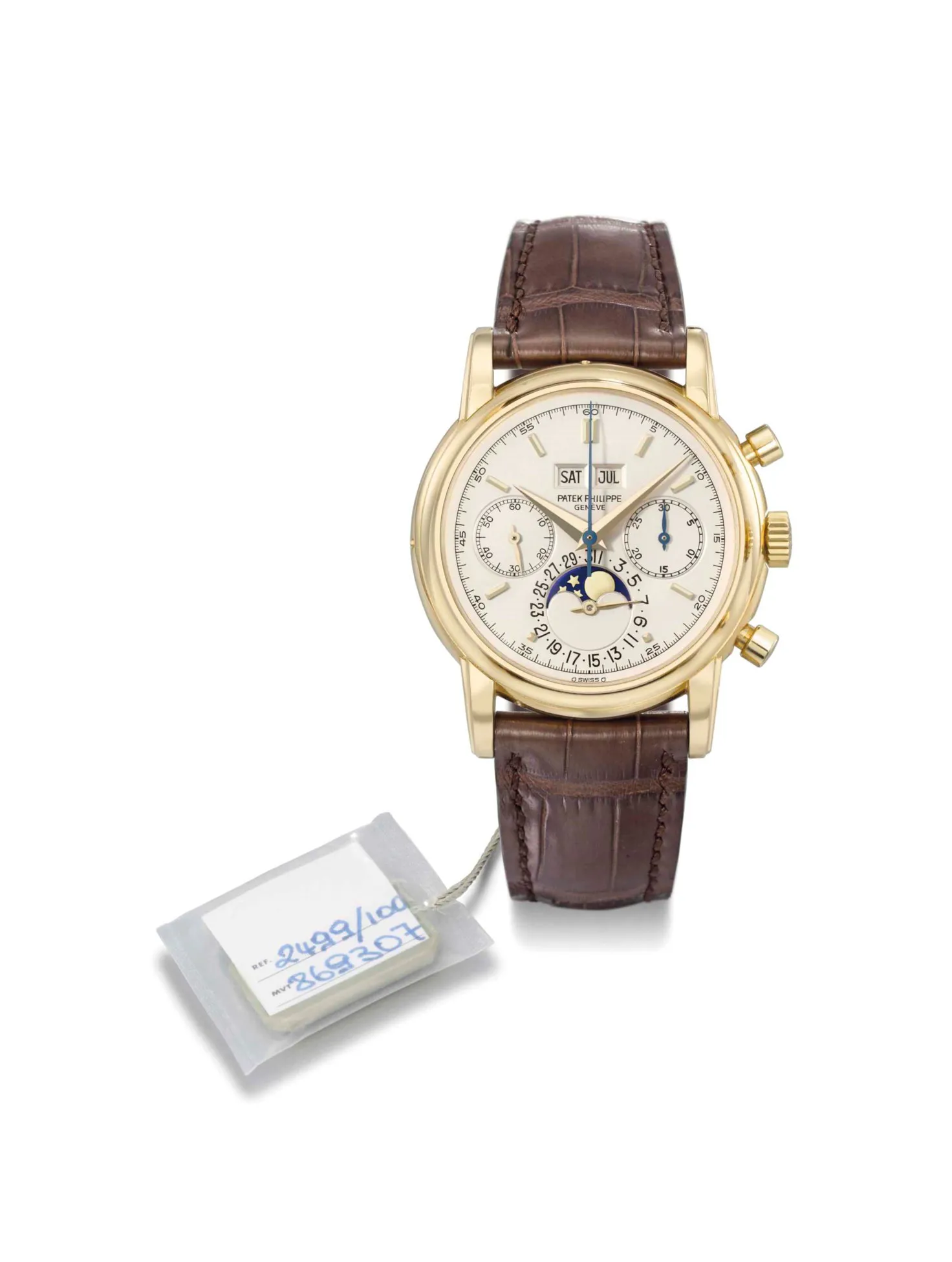 Patek Philippe Perpetual Calendar Chronograph 2499/100 38mm Yellow gold Silver