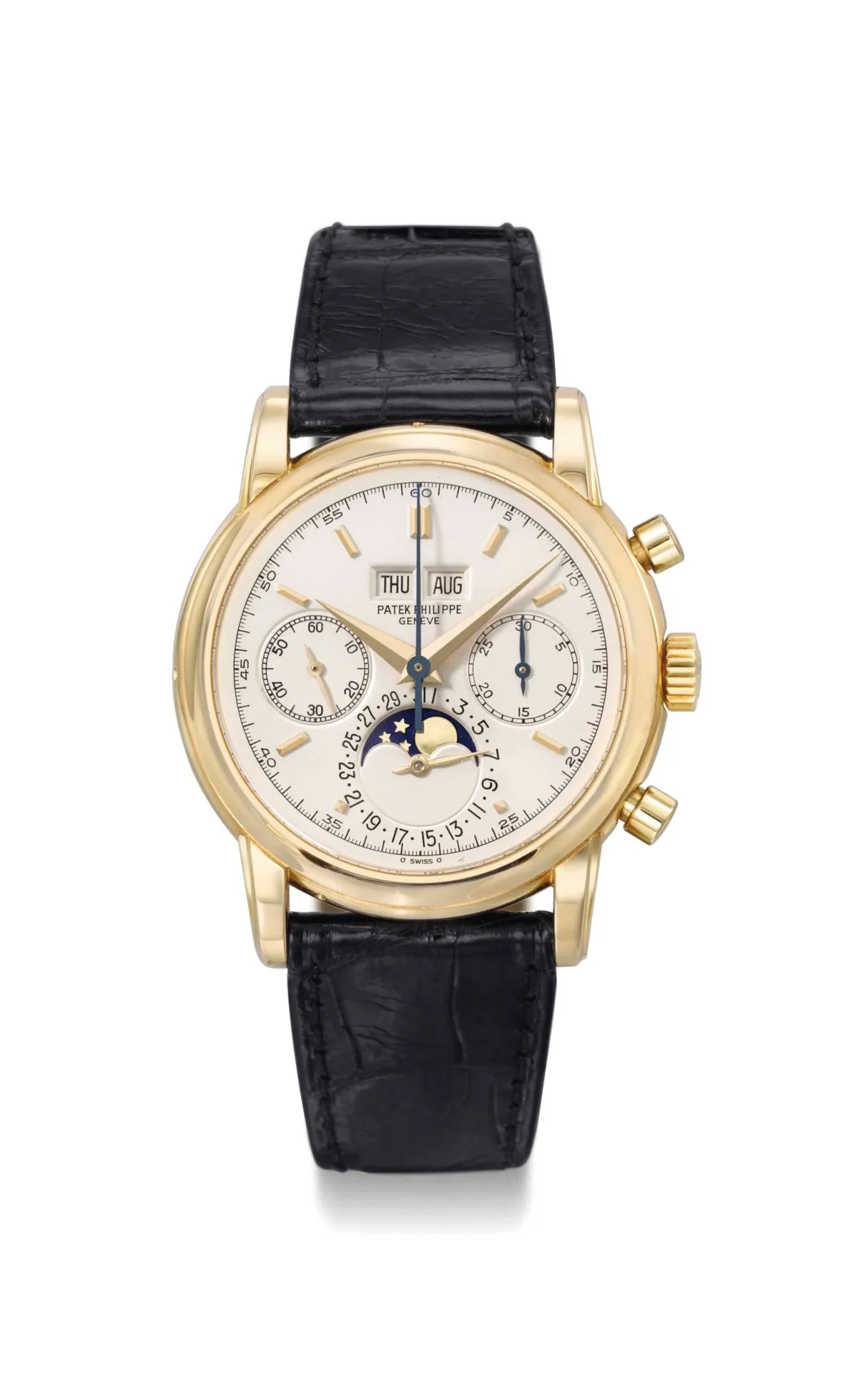 Patek Philippe Perpetual Calendar Chronograph 2499/100 38mm Yellow gold Silvered