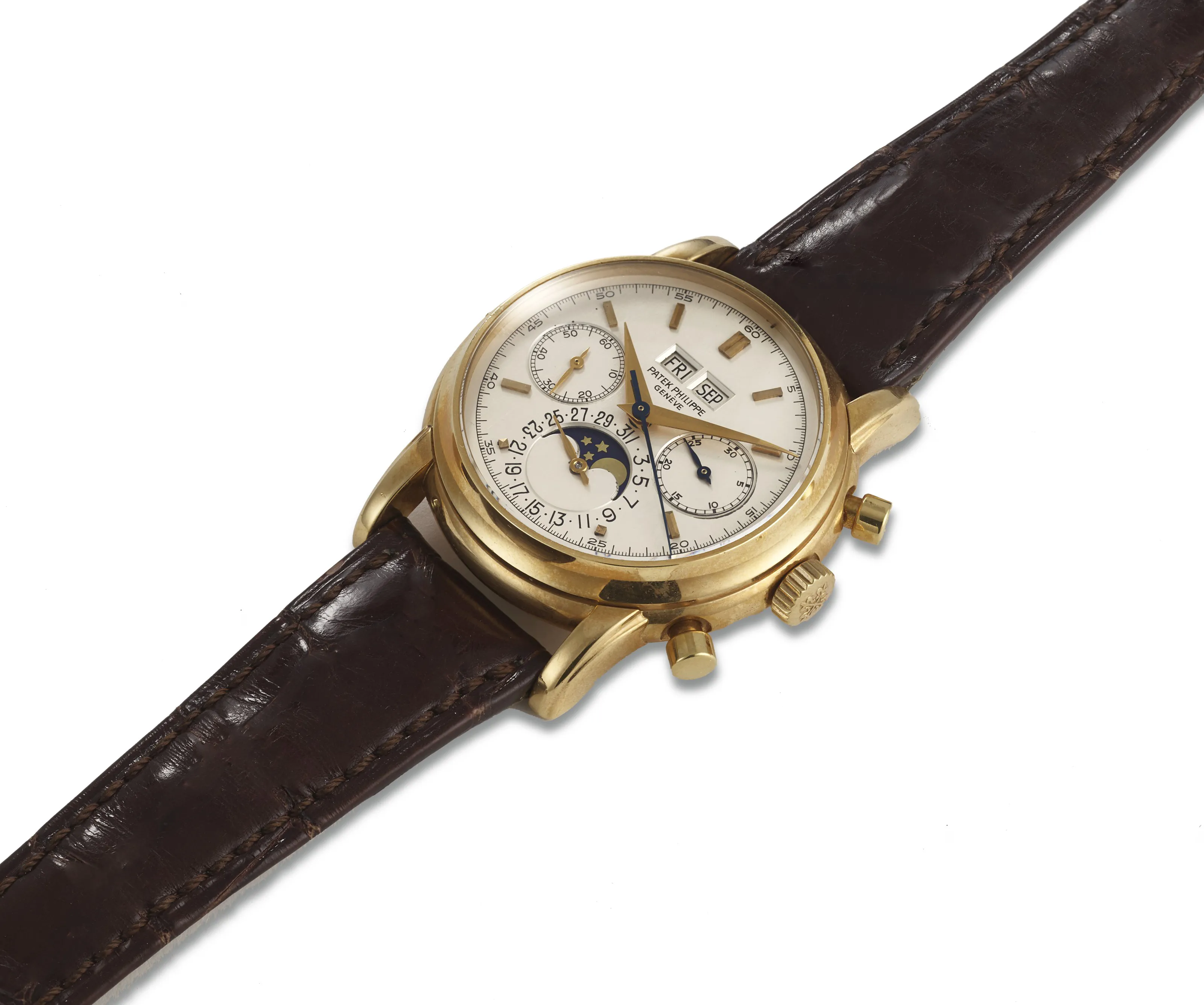 Patek Philippe Perpetual Calendar Chronograph 2499/100 37.5mm Yellow gold Silver