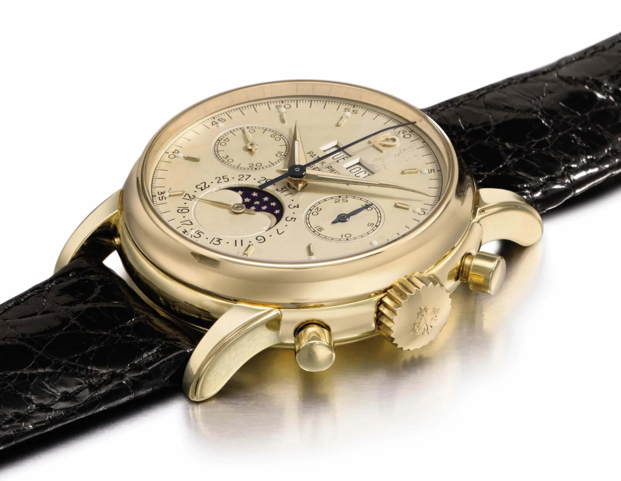 Patek Philippe Perpetual Calendar Chronograph 2499 37mm Yellow gold Silvered matte