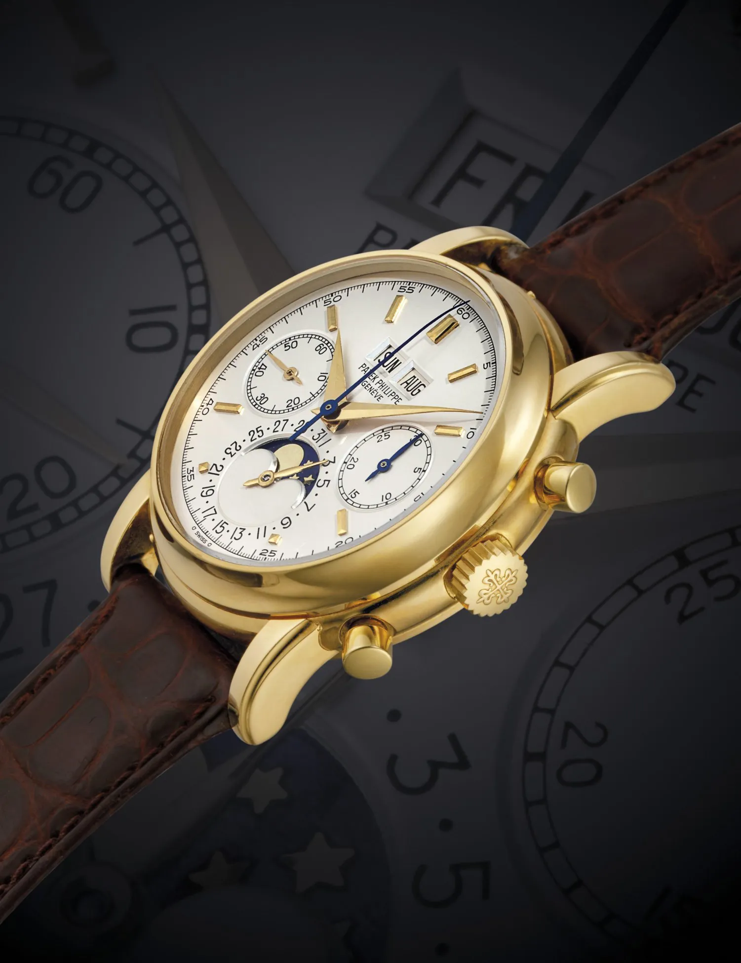 Patek Philippe Perpetual Calendar Chronograph 2499 37mm Yellow gold Silver