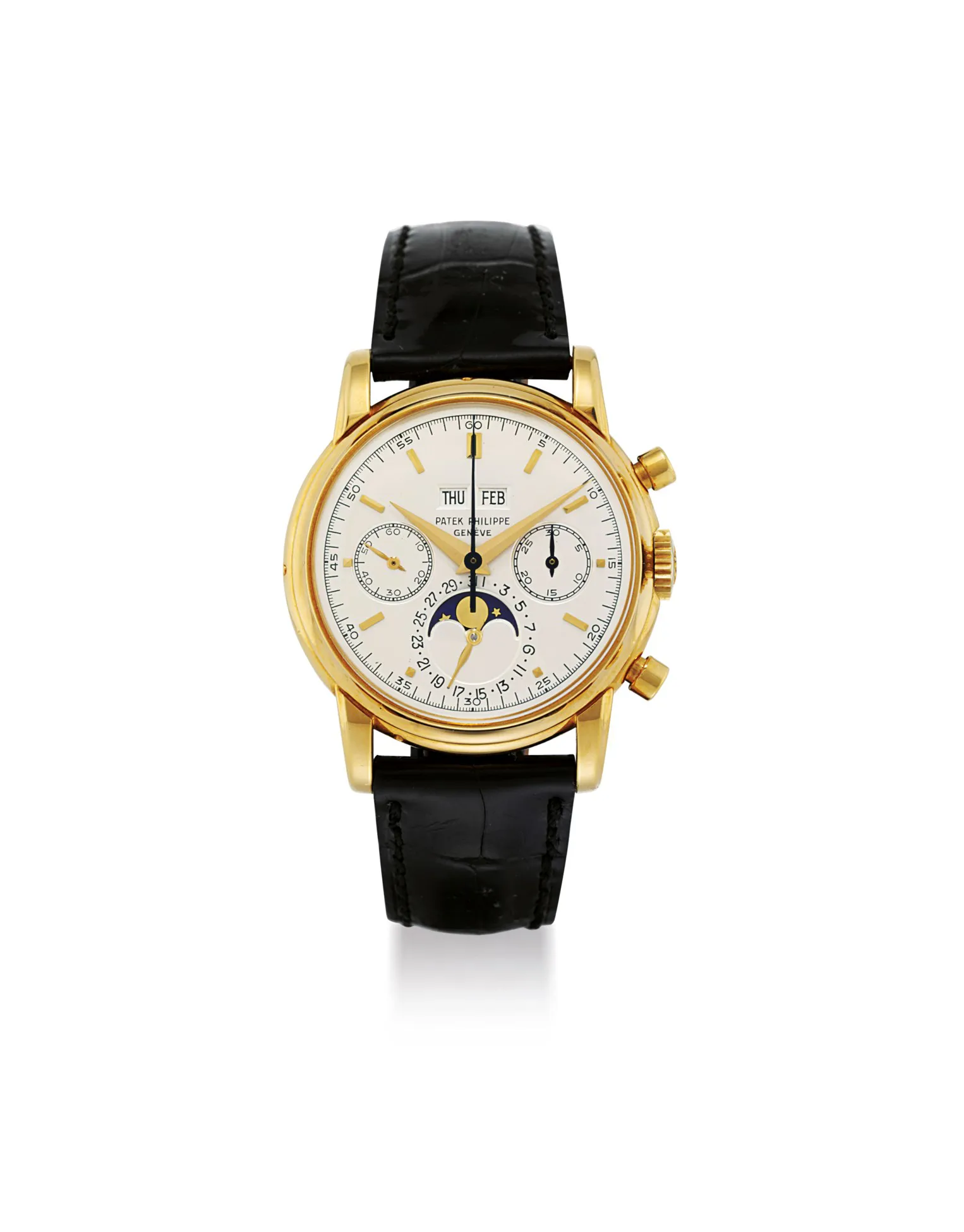 Patek Philippe Perpetual Calendar Chronograph 2499 37.5mm Yellow gold Silvered