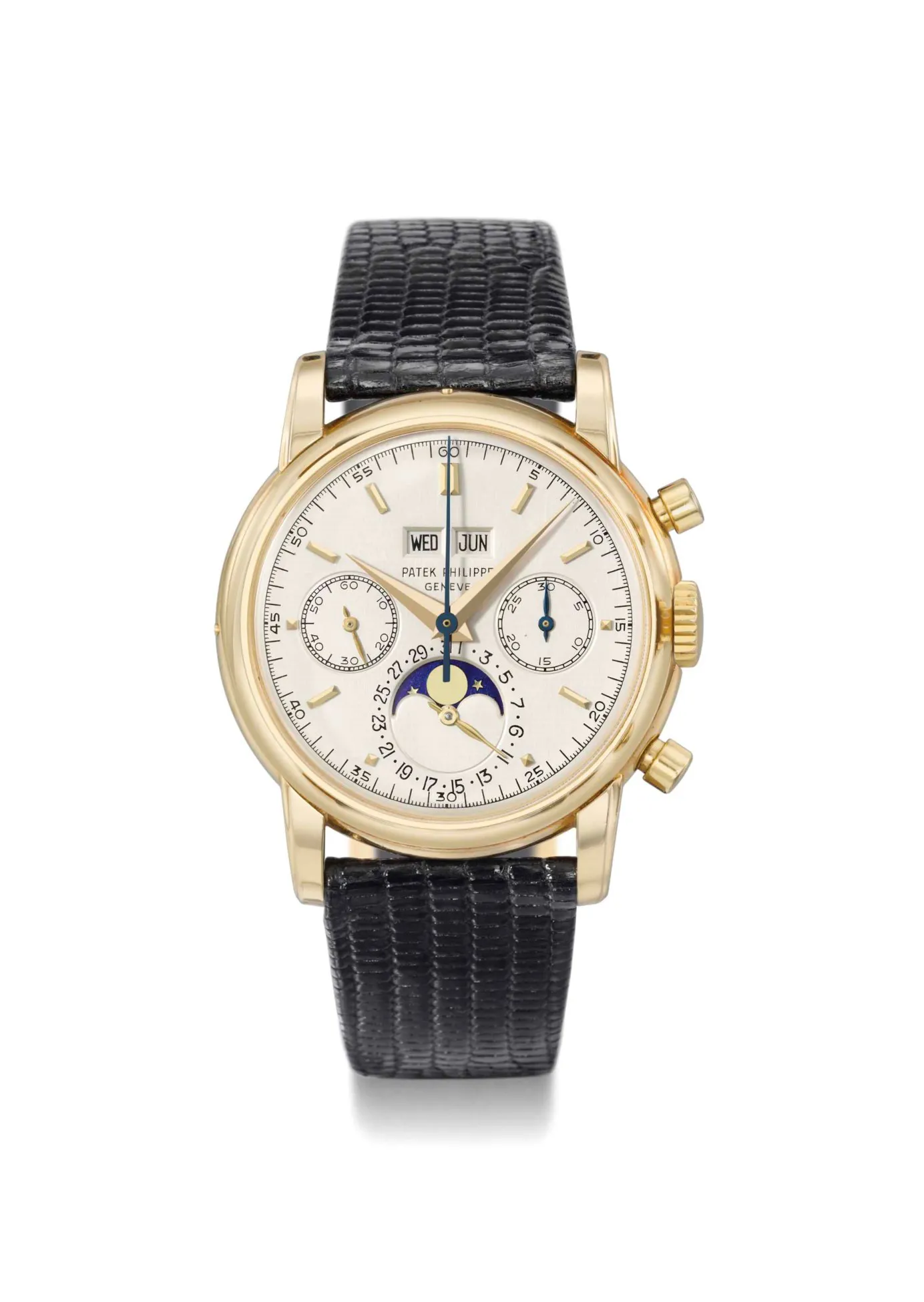 Patek Philippe Perpetual Calendar Chronograph 2499 38mm Yellow gold Silver