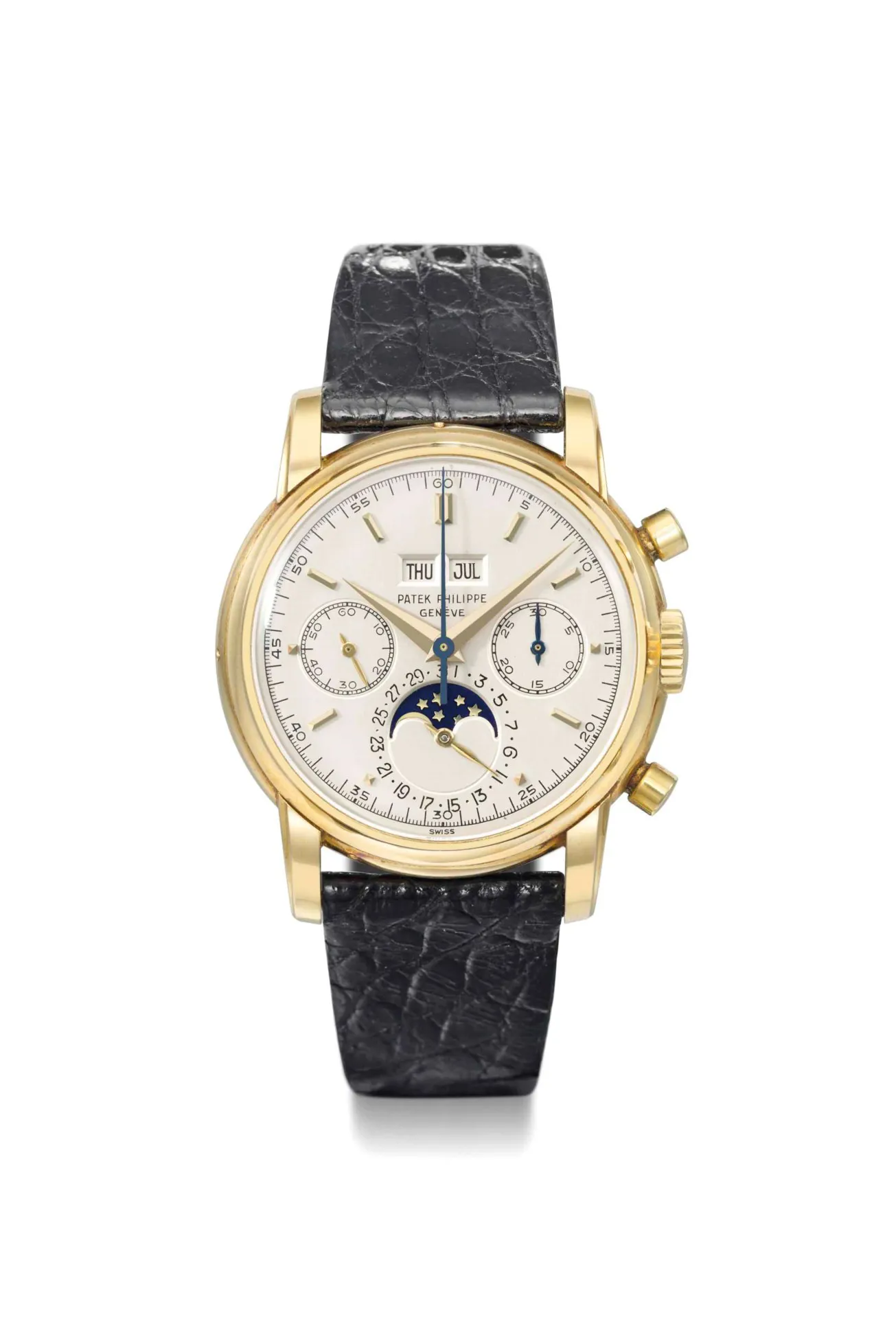 Patek Philippe Perpetual Calendar Chronograph 2499 37.8mm Yellow gold Silvered