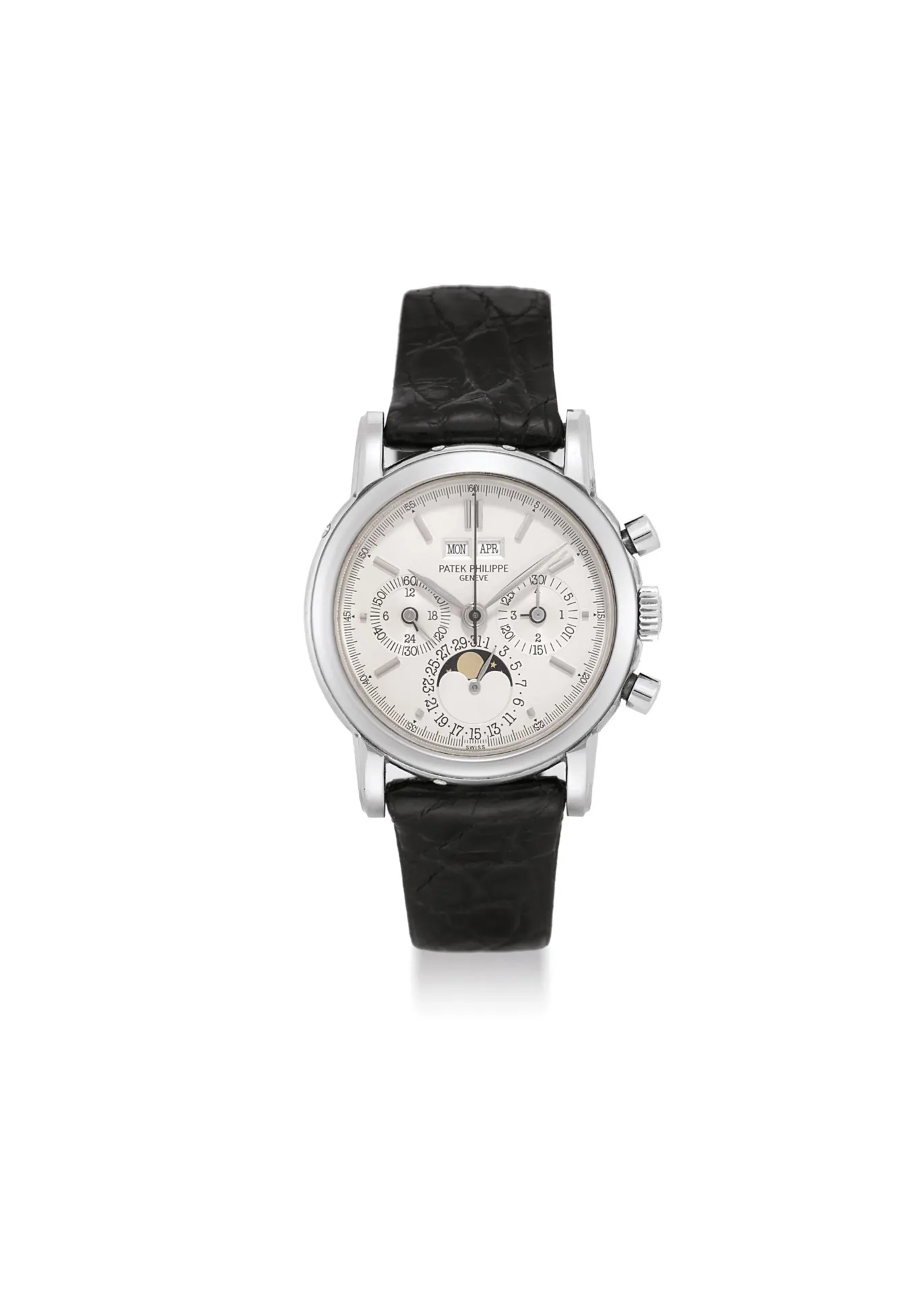 Patek Philippe Perpetual Calendar Chronograph 3971 36mm White gold Silvered matte