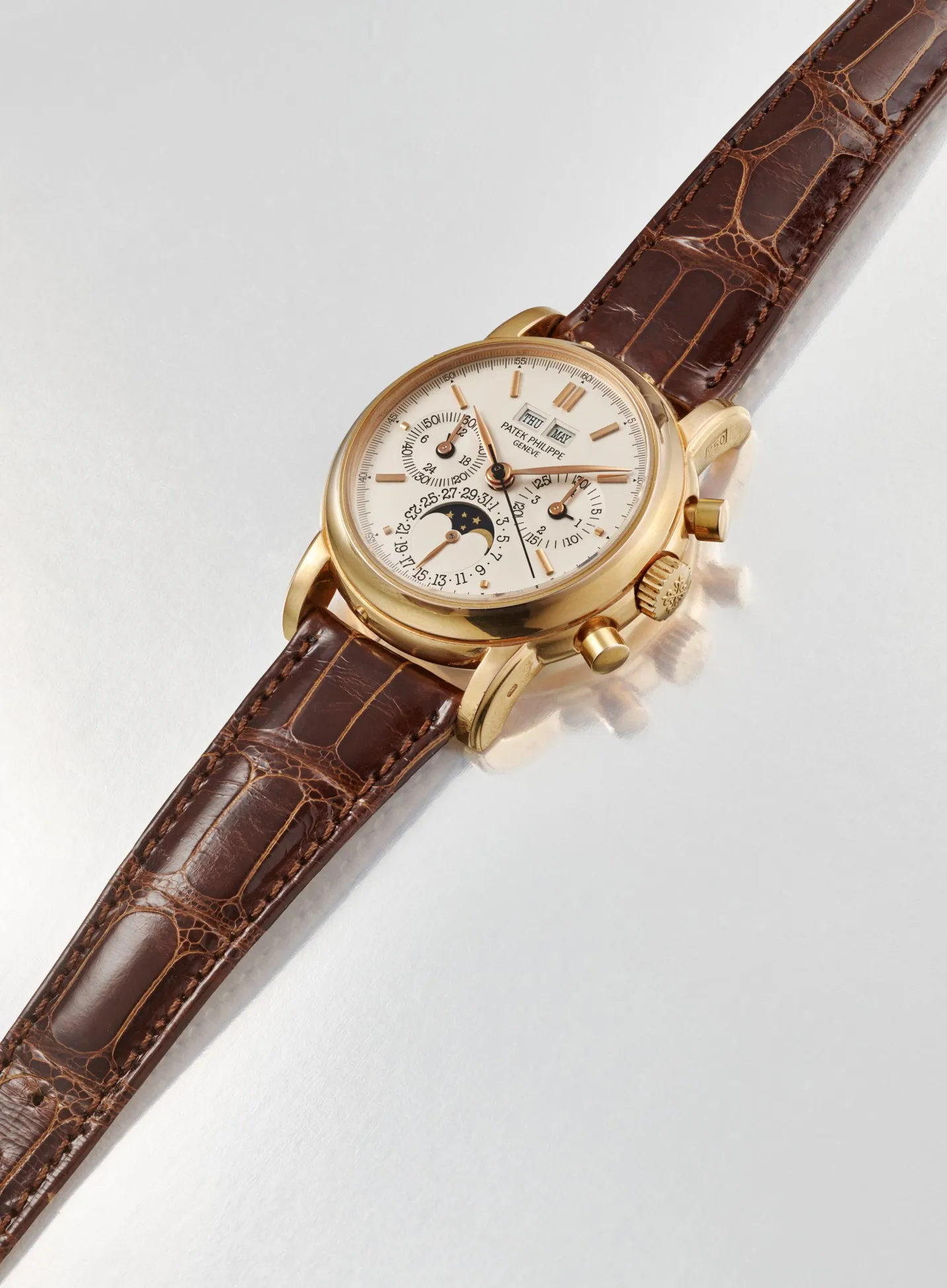 Patek Philippe Perpetual Calendar Chronograph 3971 36mm Rose gold Silvered 1