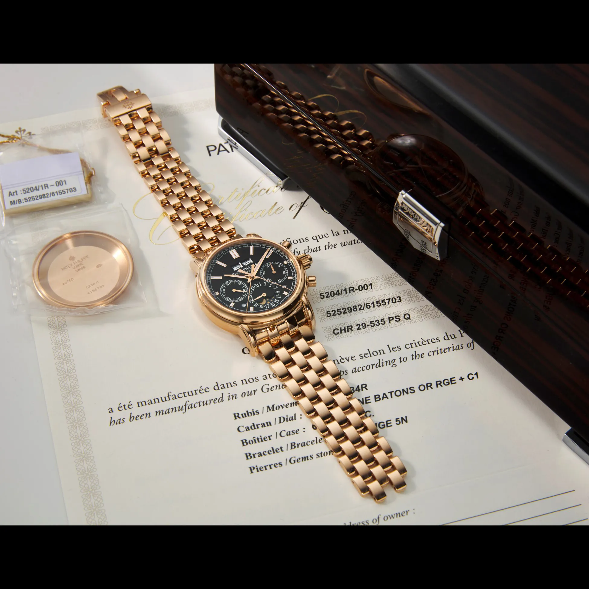 Patek Philippe Perpetual Calendar Split-Seconds Chronograph 5204/1R 40mm Rose gold Black 3