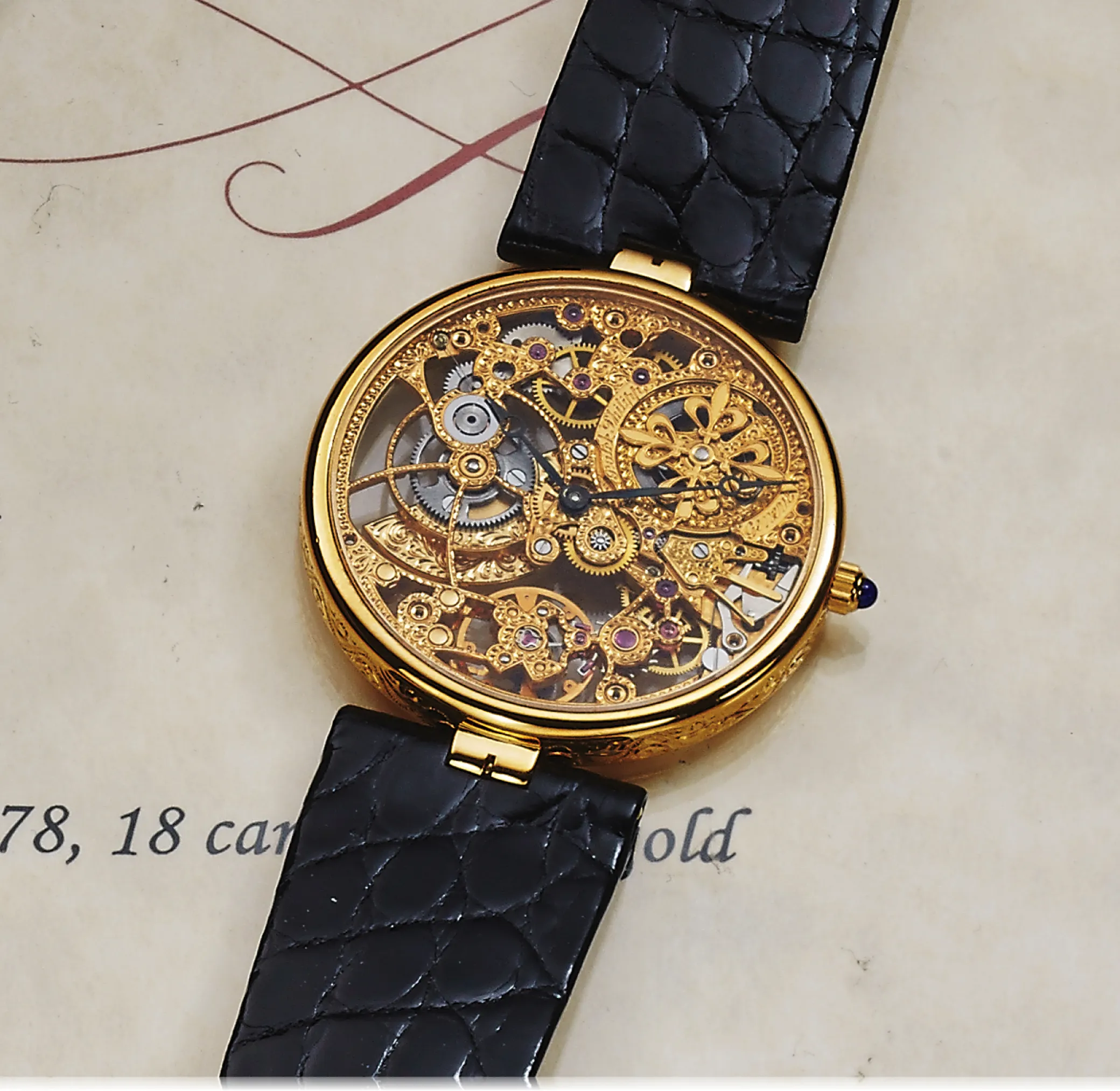 Patek Philippe Calatrava 3878 31mm Yellow gold Skeletonized