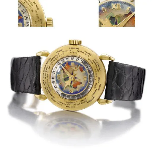 Patek Philippe World Time 1415 HU 31mm Yellow gold Cloisonné enamel