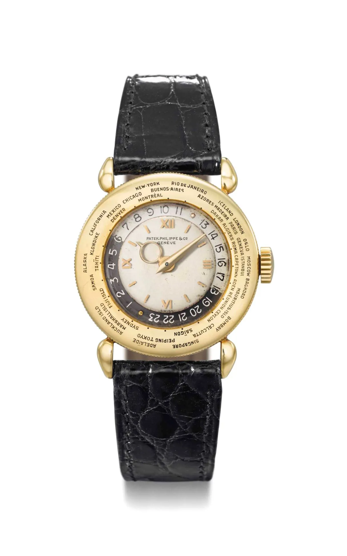 Patek Philippe World Time 1415 HU 31mm Yellow gold Silvered