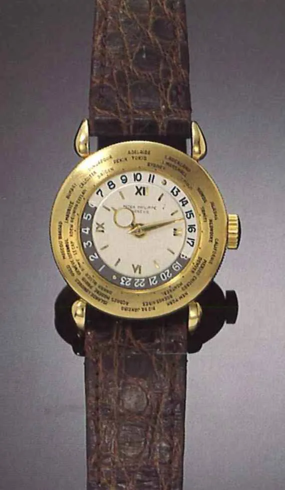 Patek Philippe World Time 1415 31mm Yellow gold Silver