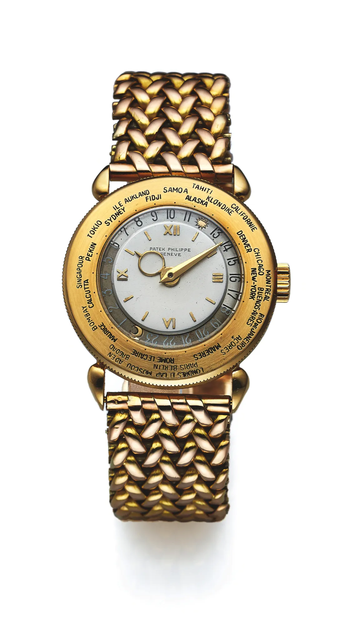 Patek Philippe World Time 1415 31mm Yellow gold Silver