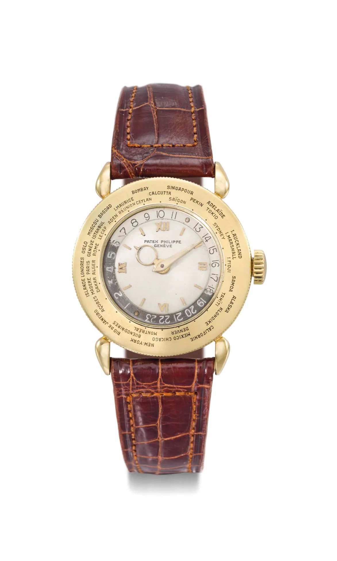 Patek Philippe World Time 1415 31mm Yellow gold Silvered