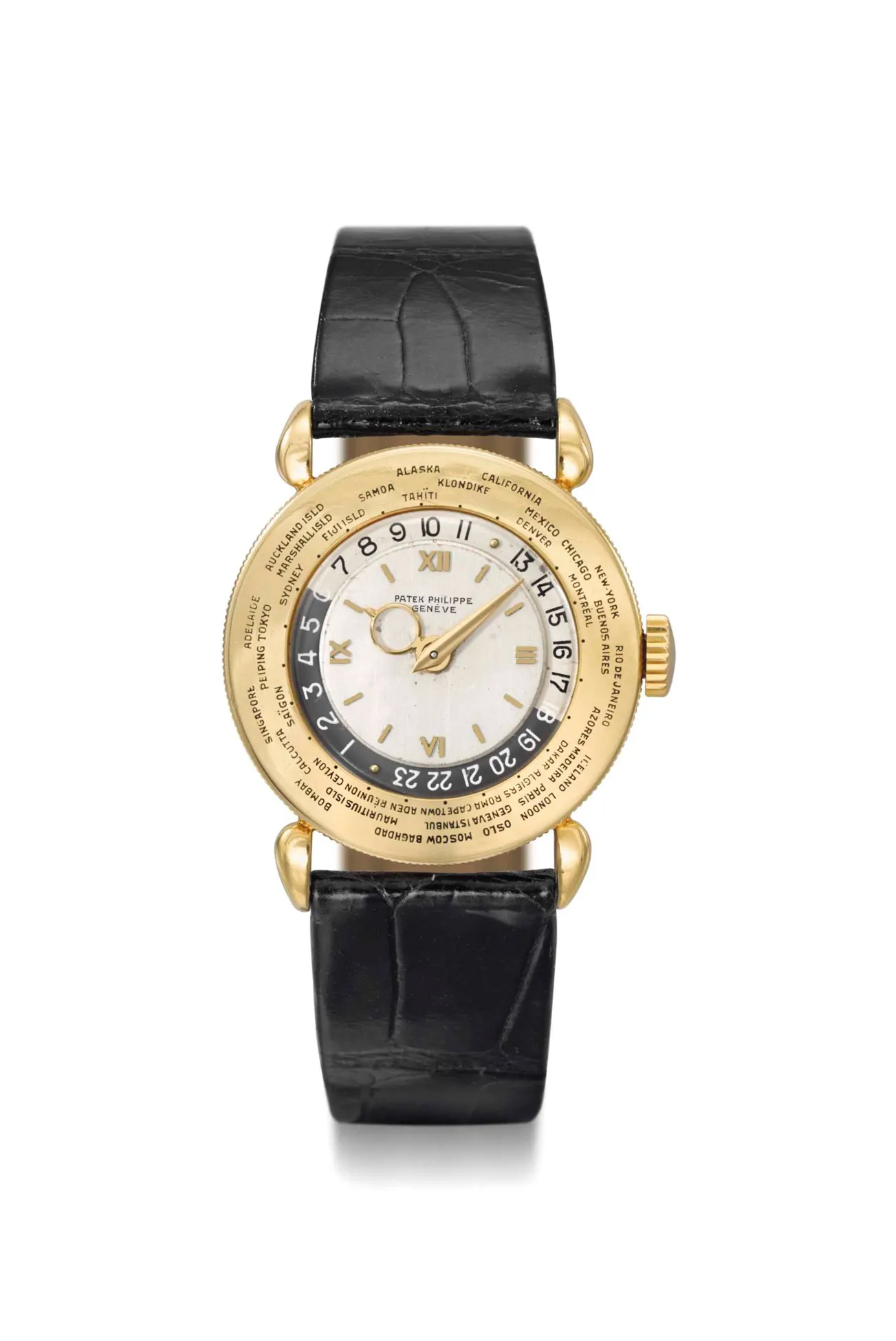 Patek Philippe World Time 1415 31mm Yellow gold Silver