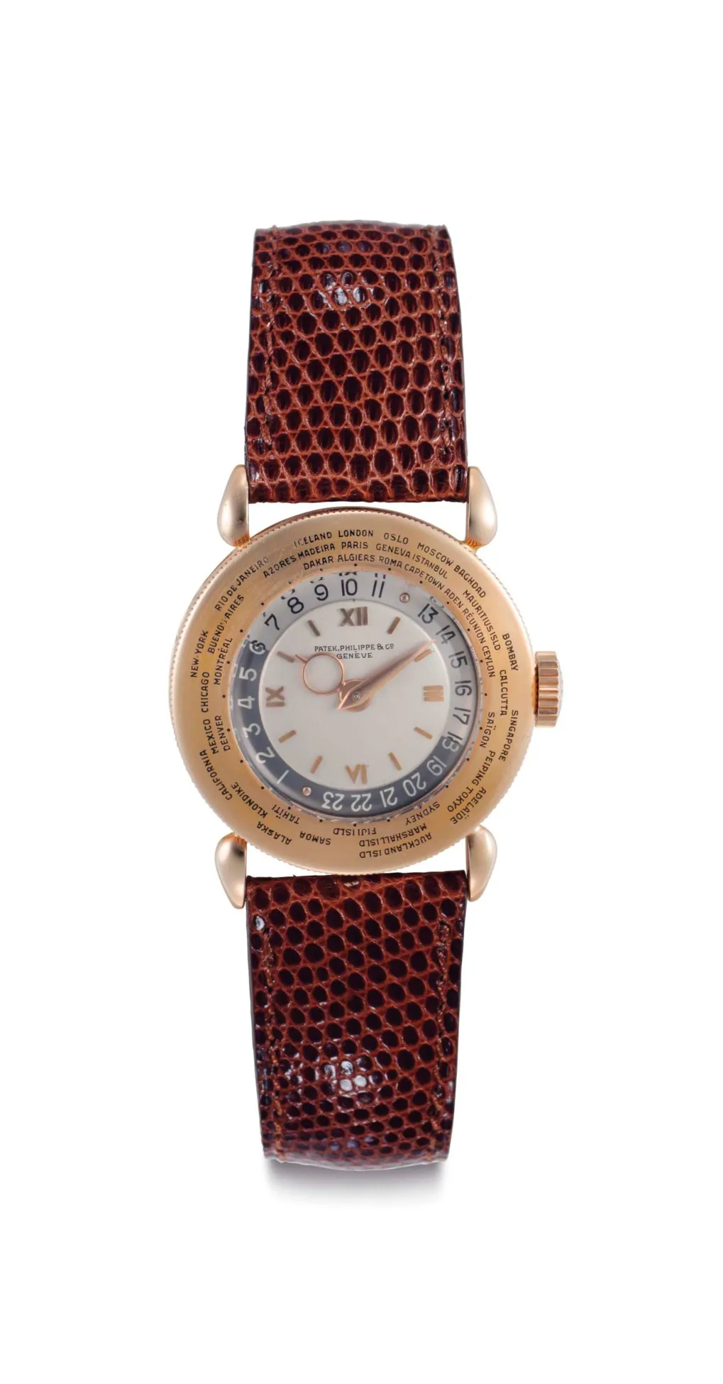 Patek Philippe World Time 1415 31mm Rose gold Silver