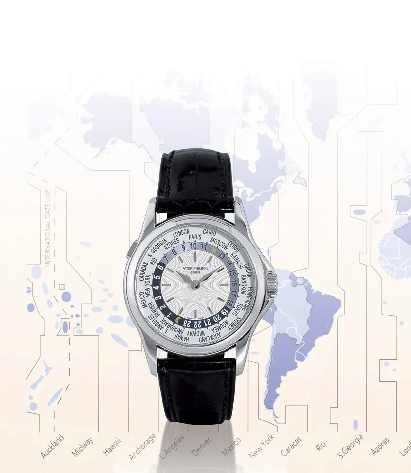 Patek Philippe World Time 5110G 37mm White gold Silver