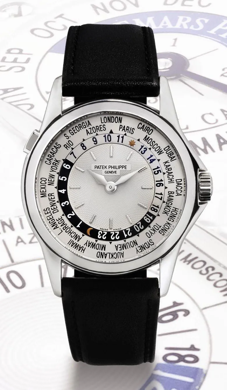 Patek Philippe World Time 5110G 37mm White gold Silver