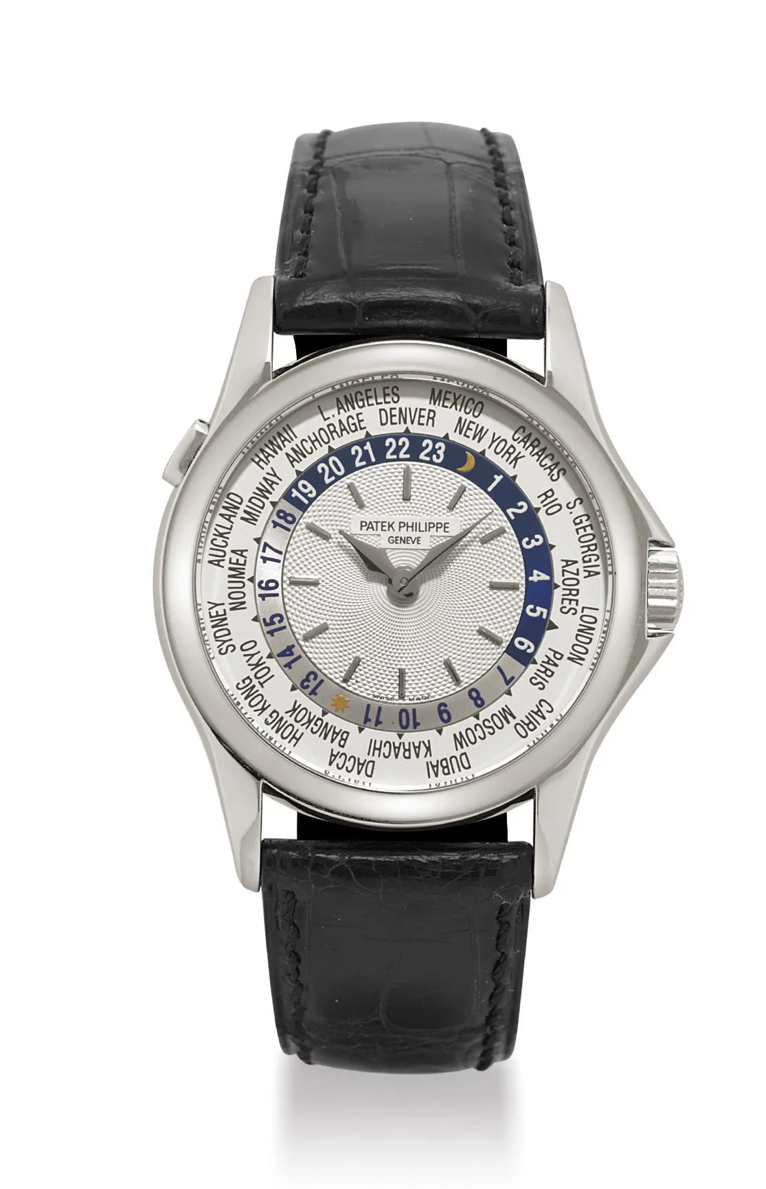 Patek Philippe World Time 5110G 37mm White gold Silver