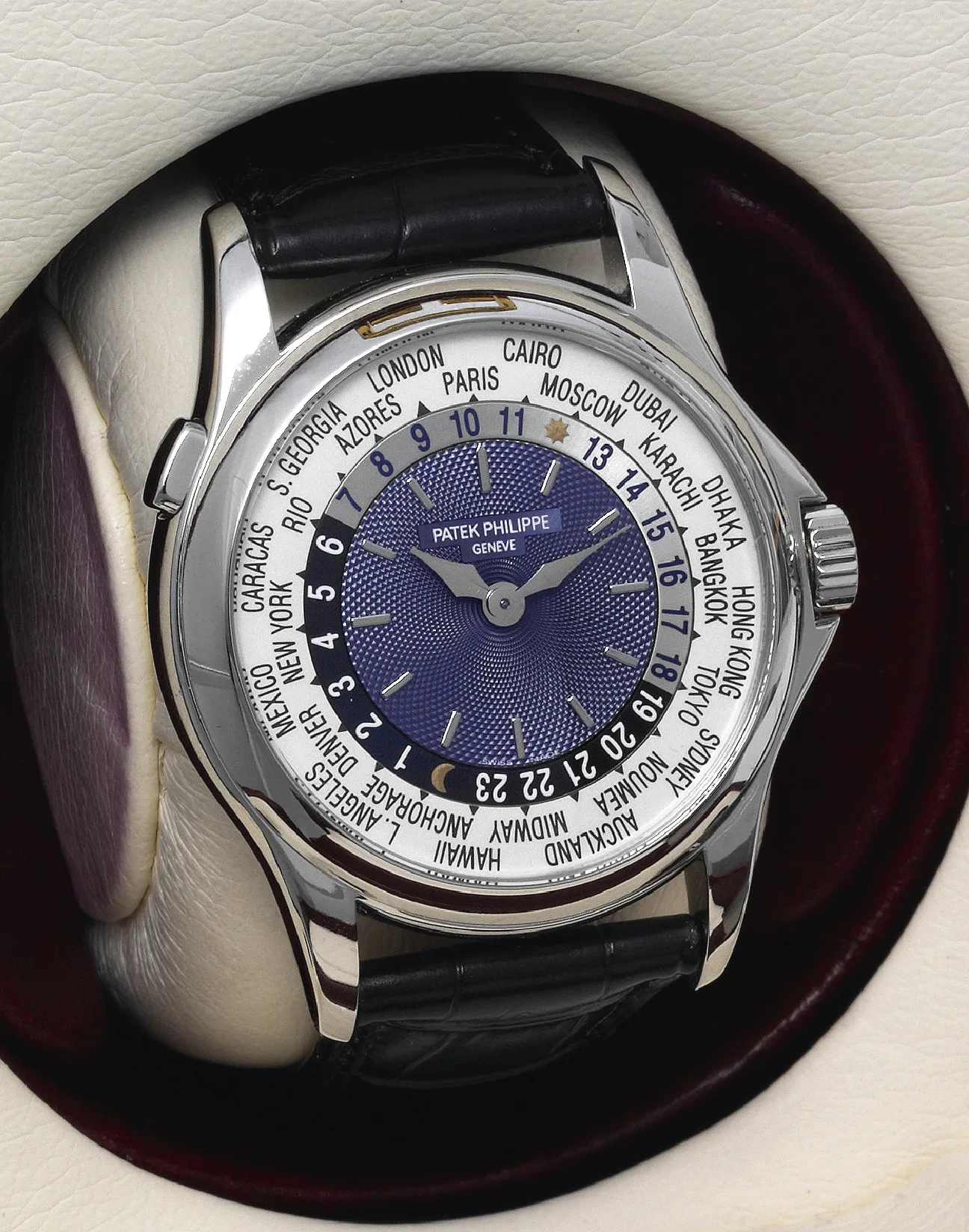 Patek Philippe World Time 5110P 37mm Platinum Blue