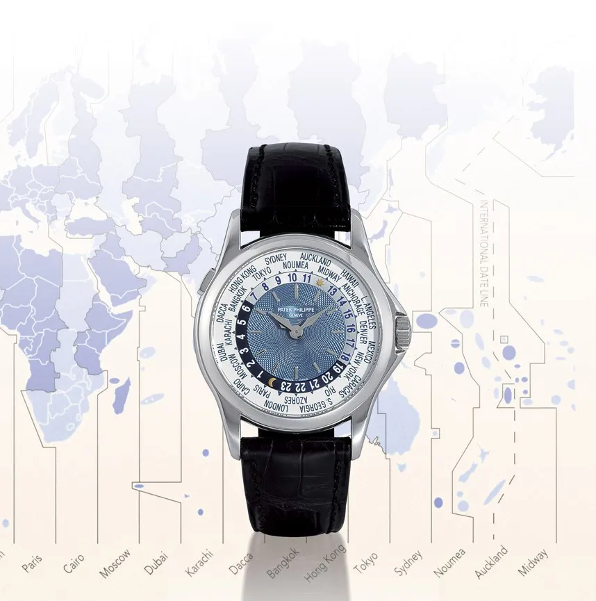 Patek Philippe World Time 5110P 37mm Platinum Silver