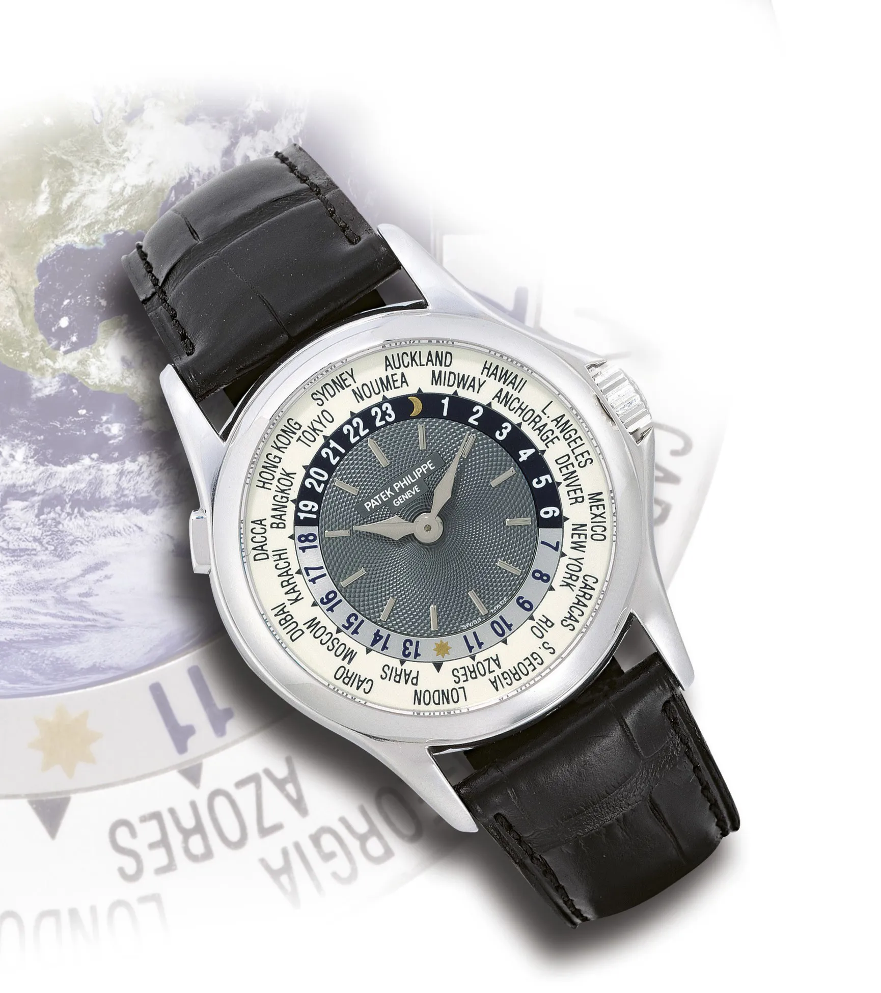 Patek Philippe World Time 5110P 37mm Platinum Blue