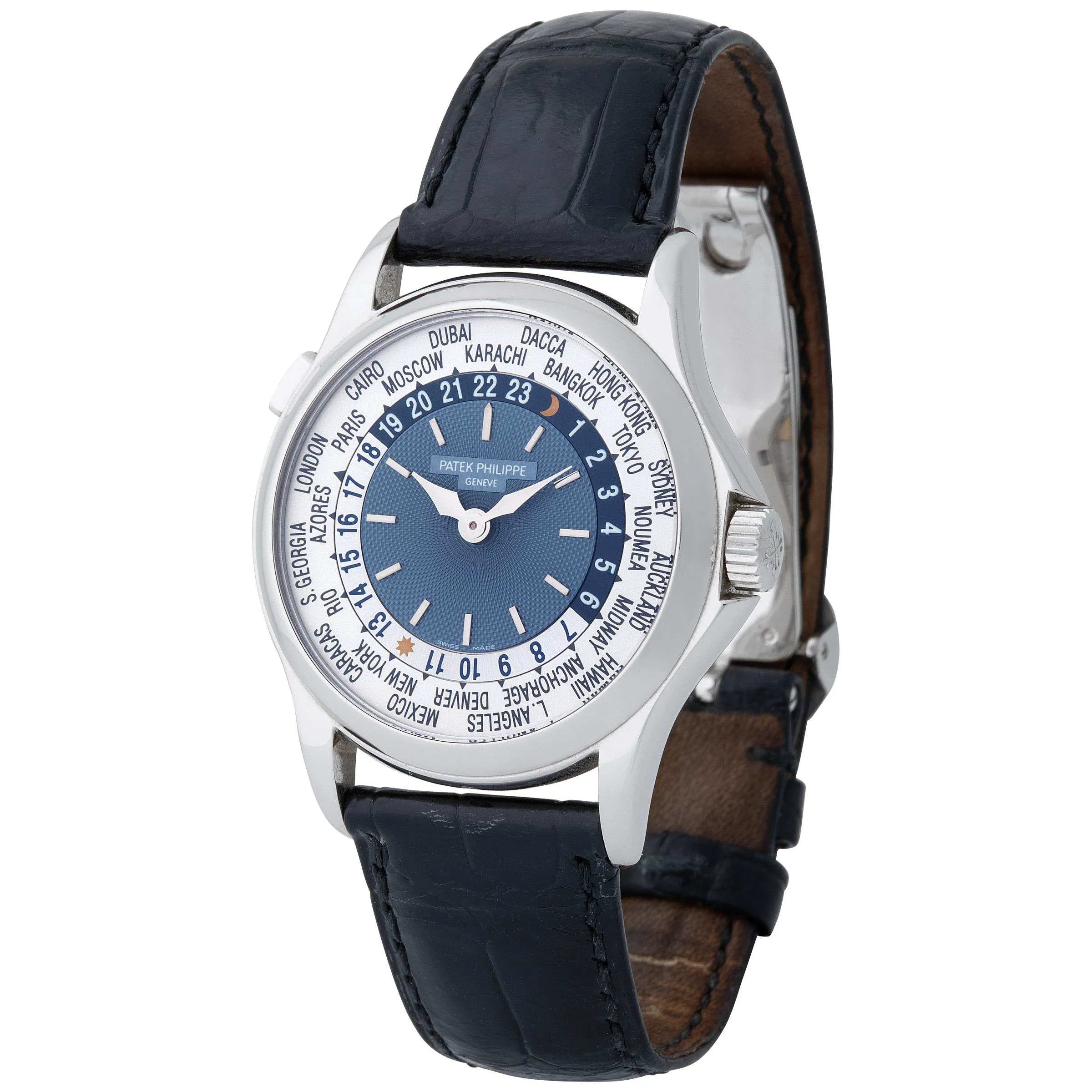 Patek Philippe World Time 5110P 37mm Platinum Blue