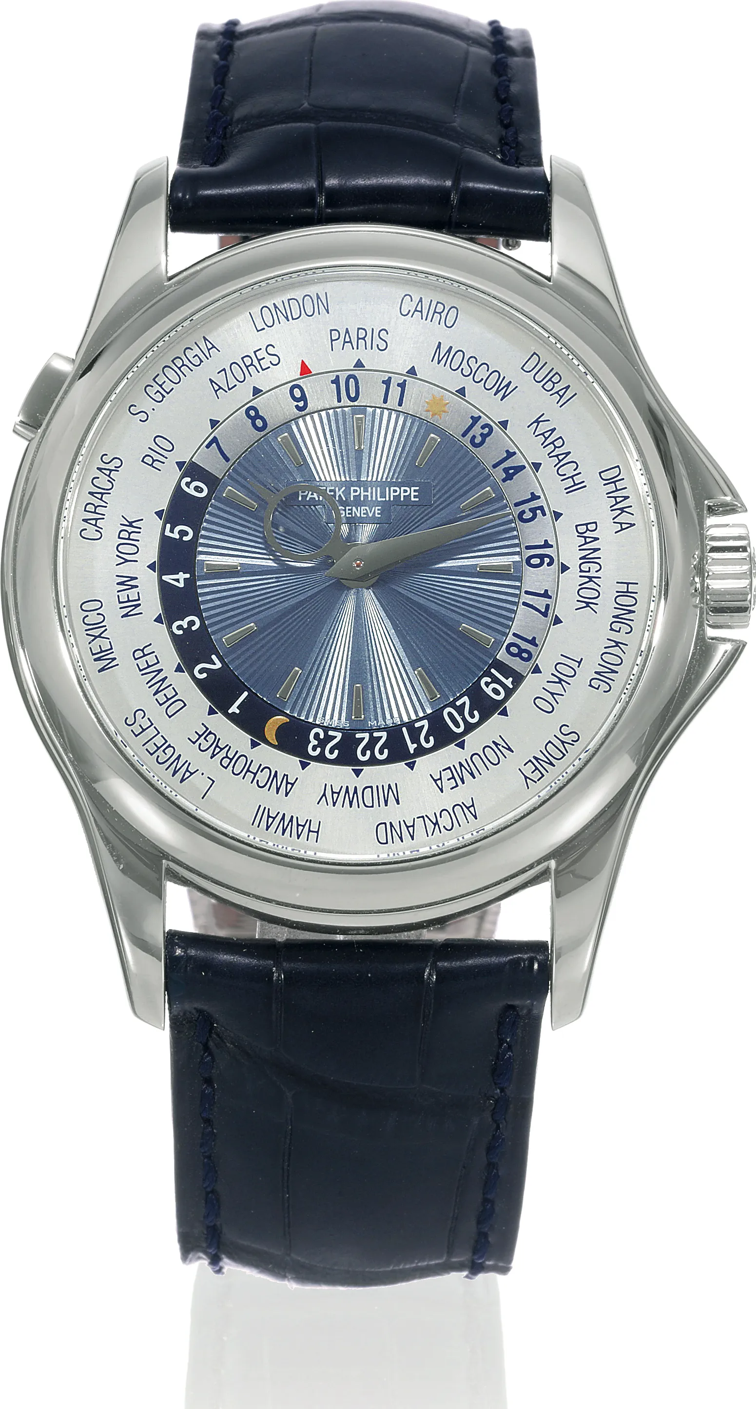 Patek Philippe World Time 5130P 39.5mm Platinum Blue