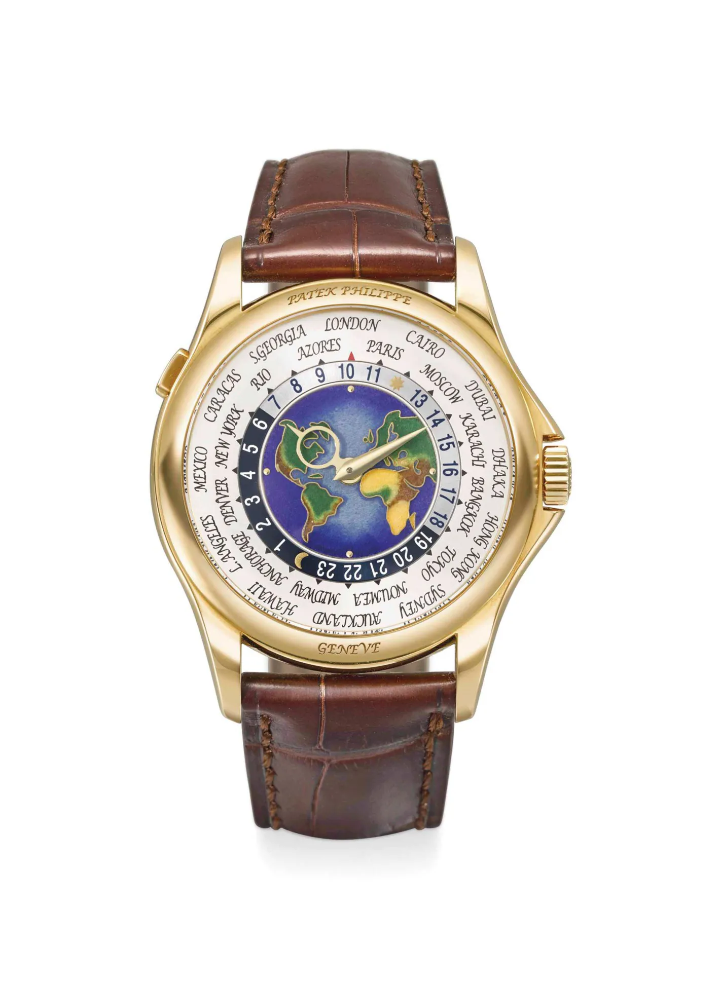 Patek Philippe World Time 5131J 39.5mm Yellow gold Cloisonné enamel