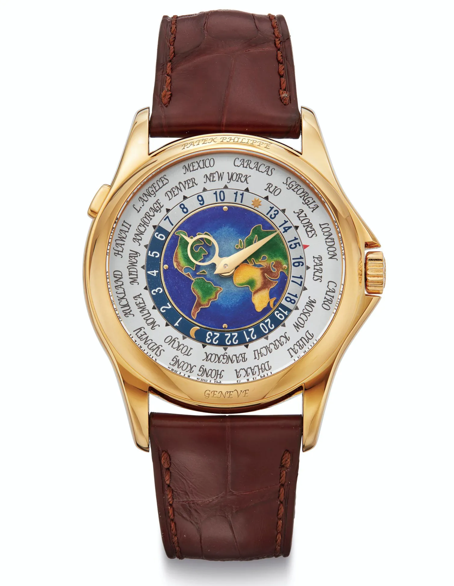 Patek Philippe World Time 5131J 39.5mm Yellow gold Enamel