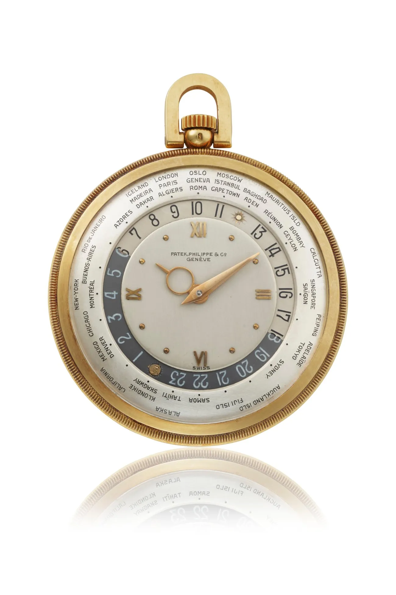 Patek Philippe World Time 605HU 45mm Yellow gold matte silvered