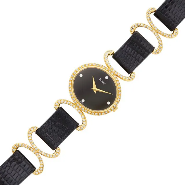 Piaget 9802 24mm Yellow gold Black