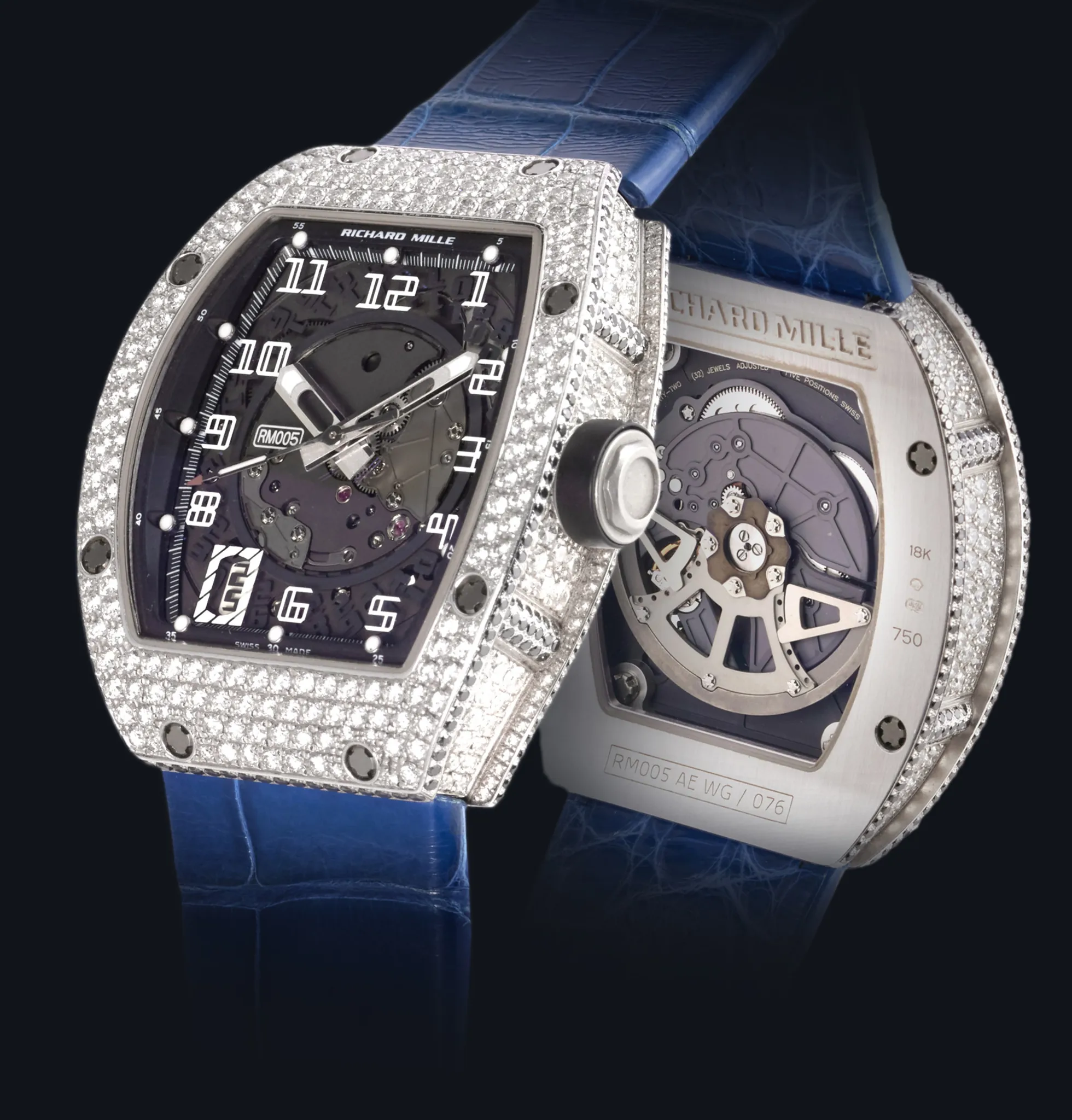 Richard Mille RM 005 RM005 AE WG 38mm White gold Skeletonized