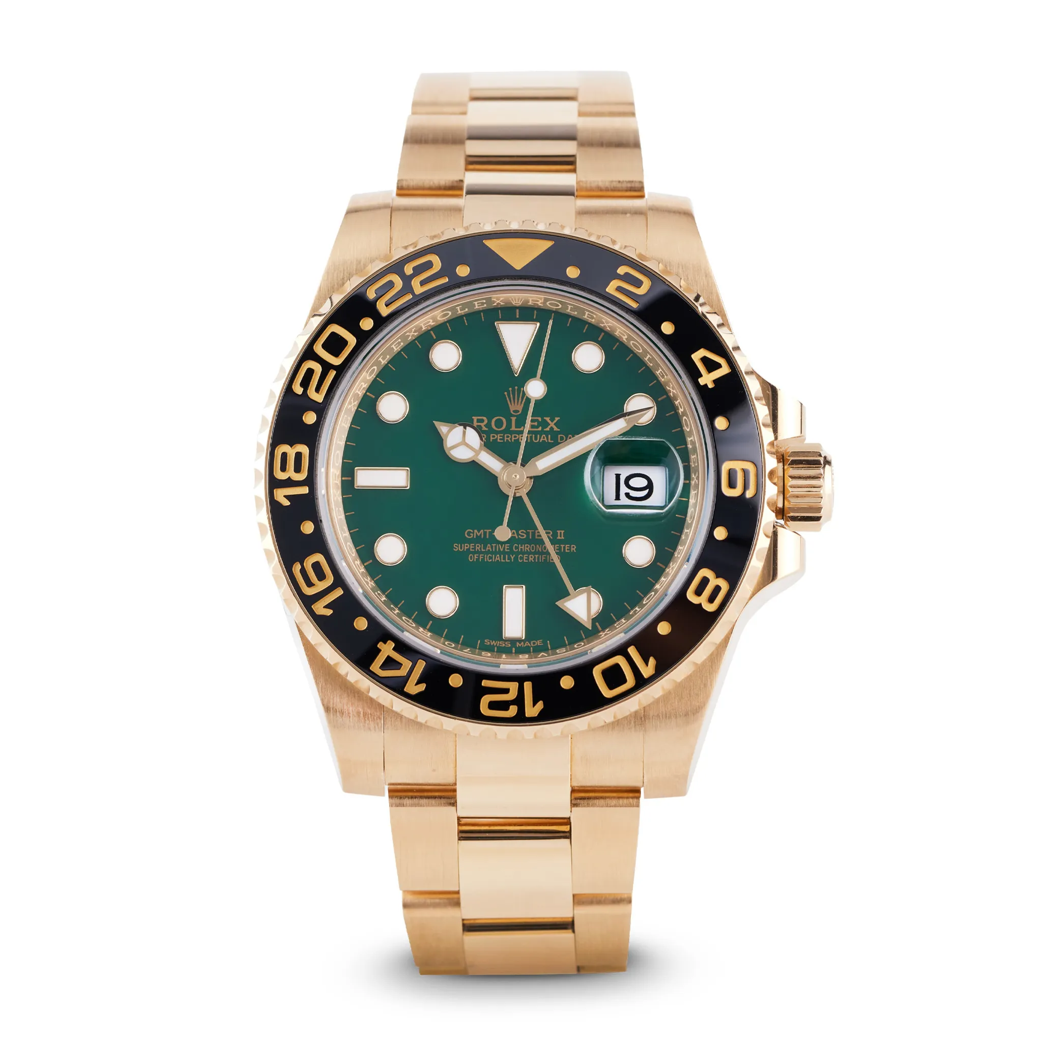 Rolex GMT-Master II 116718LN 40mm Yellow gold Green