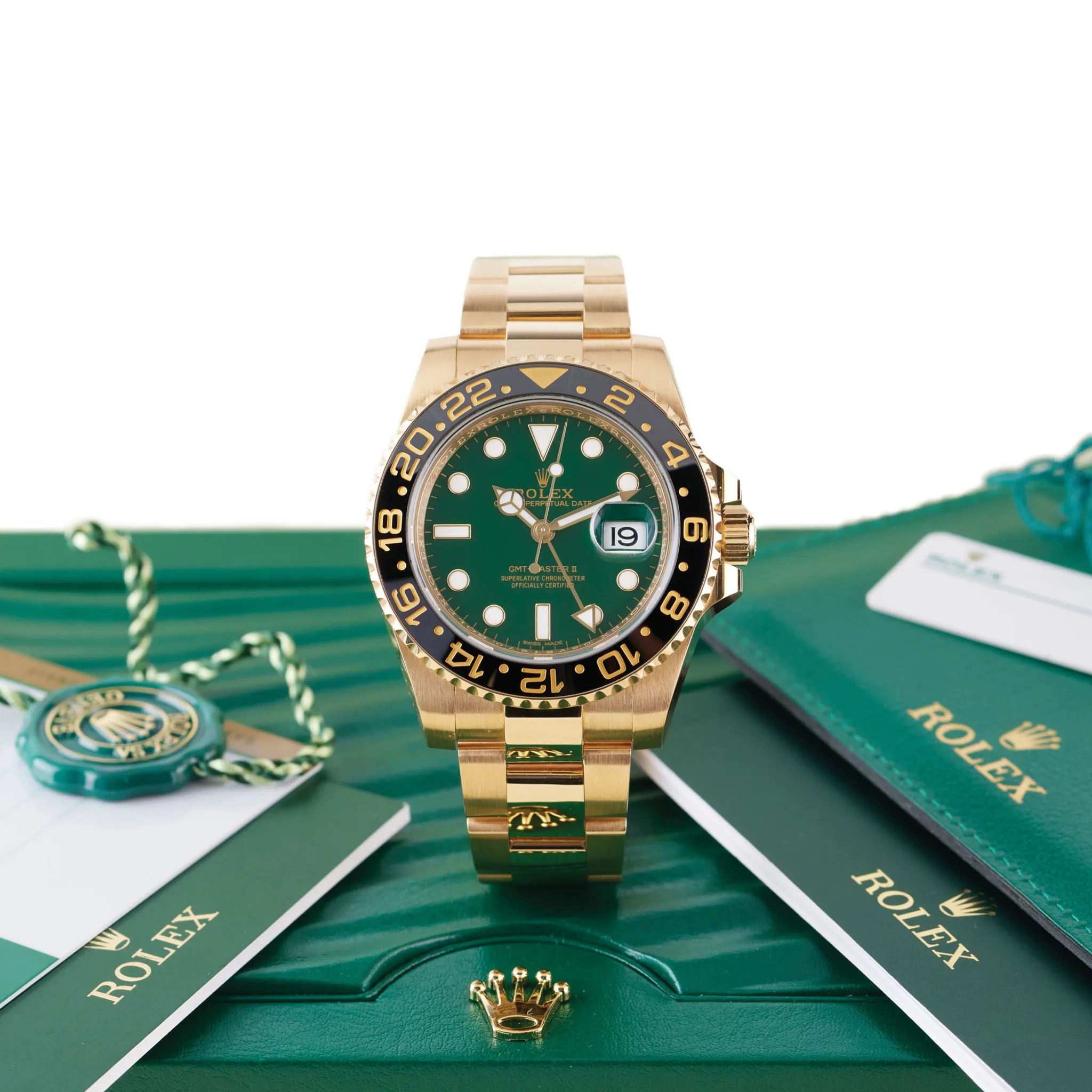 Rolex GMT-Master II 116718LN 40mm Yellow gold Green 1