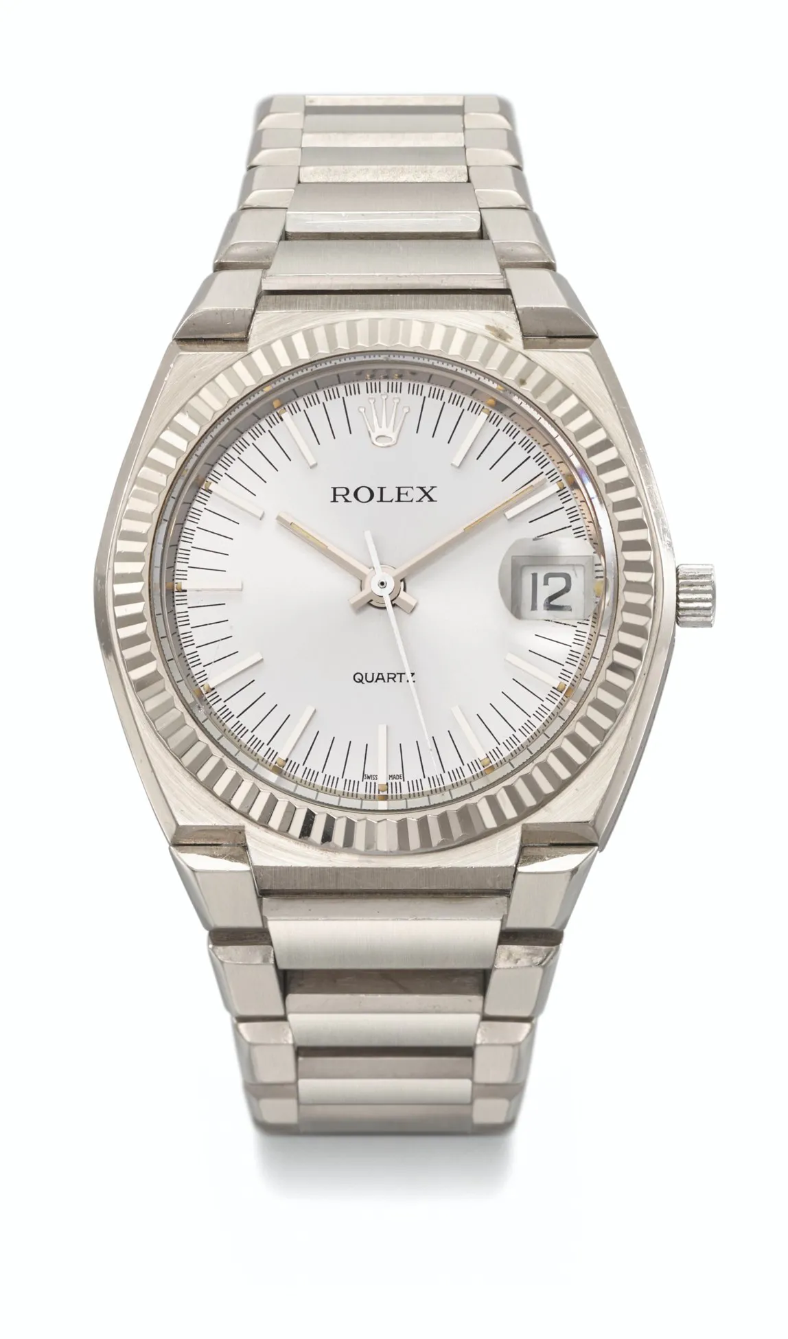 Rolex Datejust Oysterquartz 5100 39mm 18k white gold Silvered