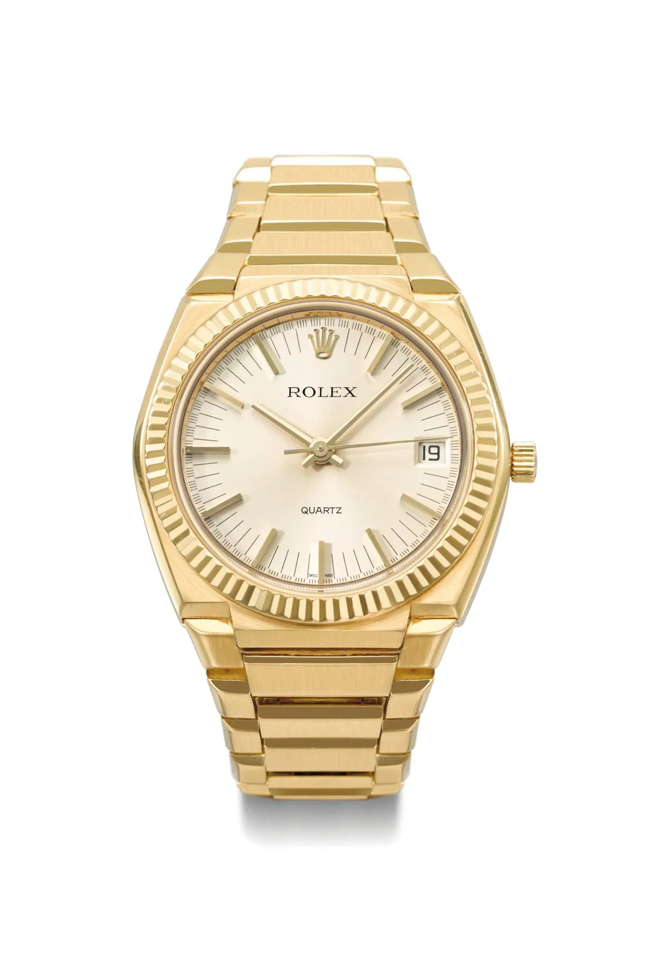 Rolex Datejust Oysterquartz 5100 39mm Yellow gold Silver