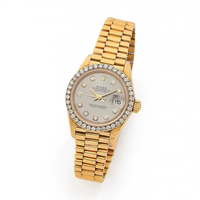 Rolex Lady-Datejust 69138 26mm Yellow gold Silver