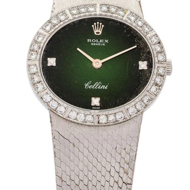 Rolex Cellini 4081 25mm White gold Green