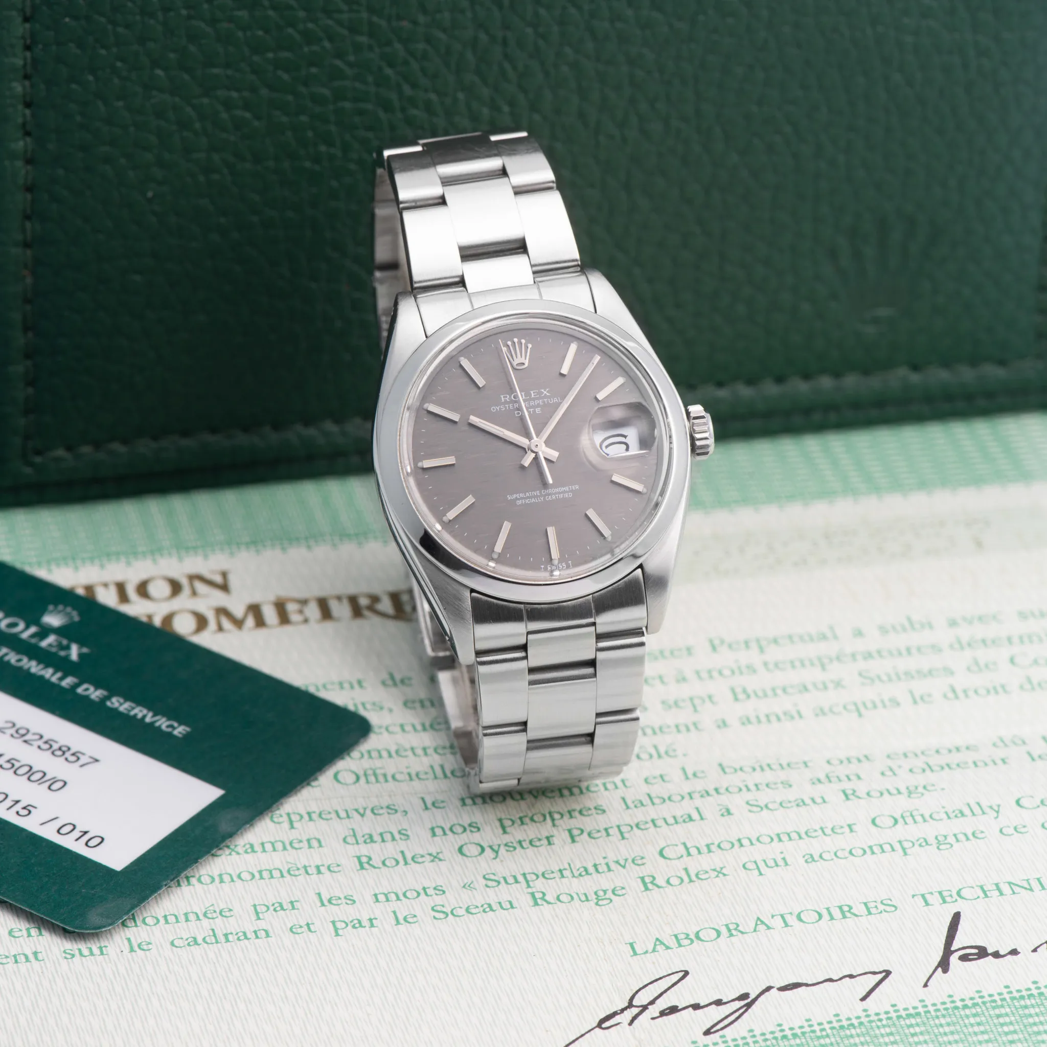 Rolex Date 1500 35mm Stainless steel Gray