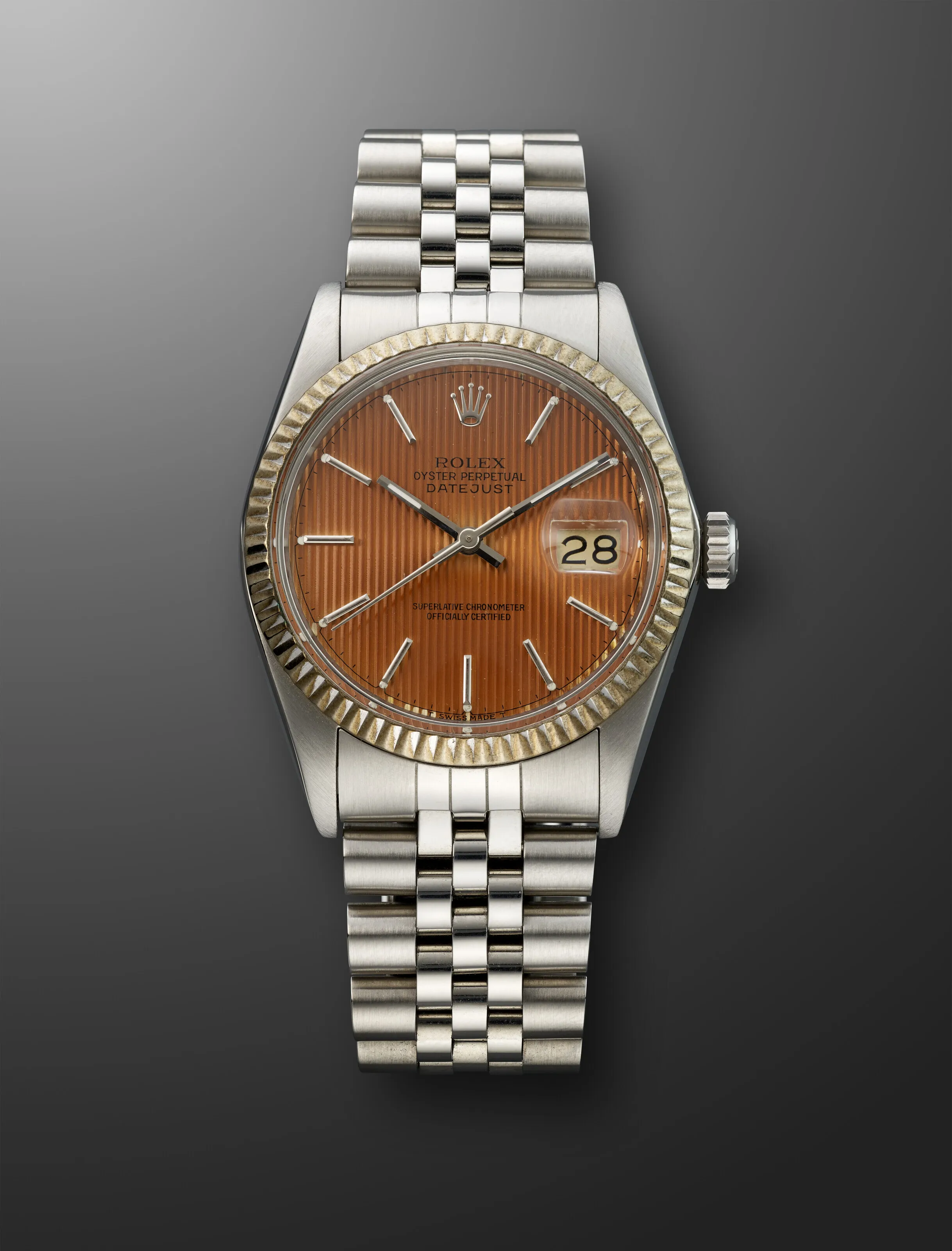 Rolex Datejust 36 16014 36mm White gold and stainless steel Brown